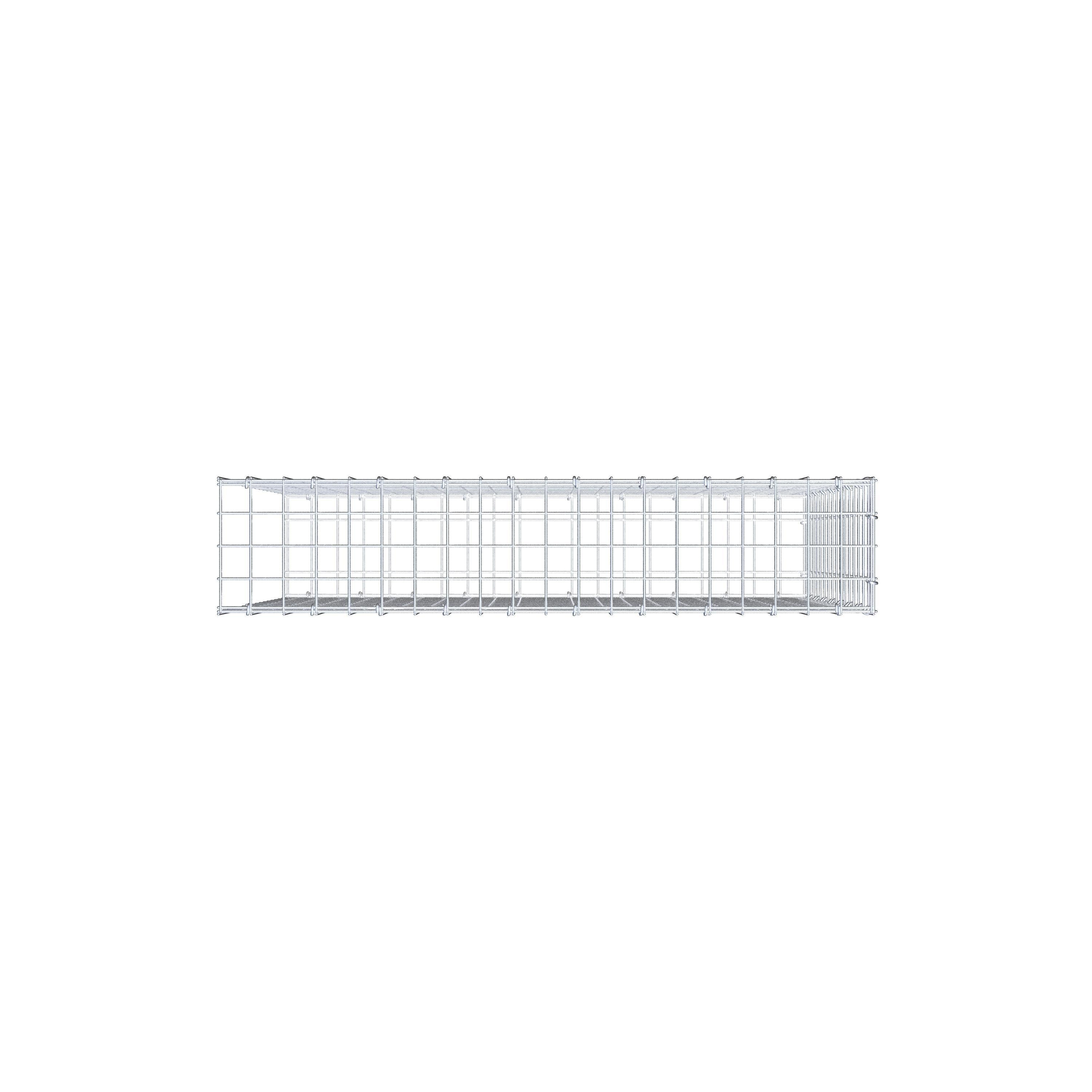 Typ 2 påbyggnadsgabion 100 cm x 80 cm x 20 cm (L x H x D), maskstorlek 5 cm x 5 cm, C-ring