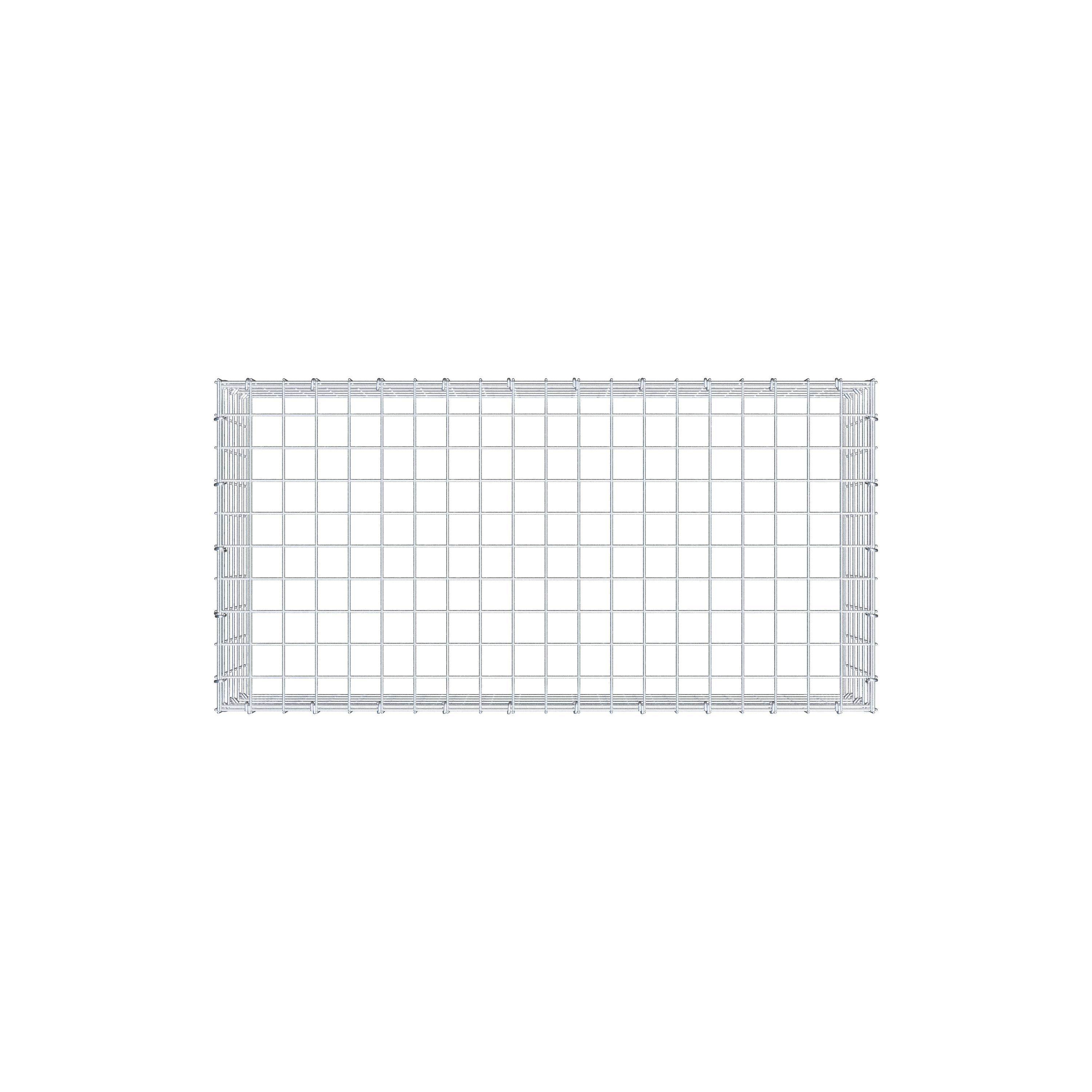 Typ 3 påbyggnadsgabion 100 cm x 30 cm x 50 cm (L x H x D), maskstorlek 5 cm x 5 cm, C-ring
