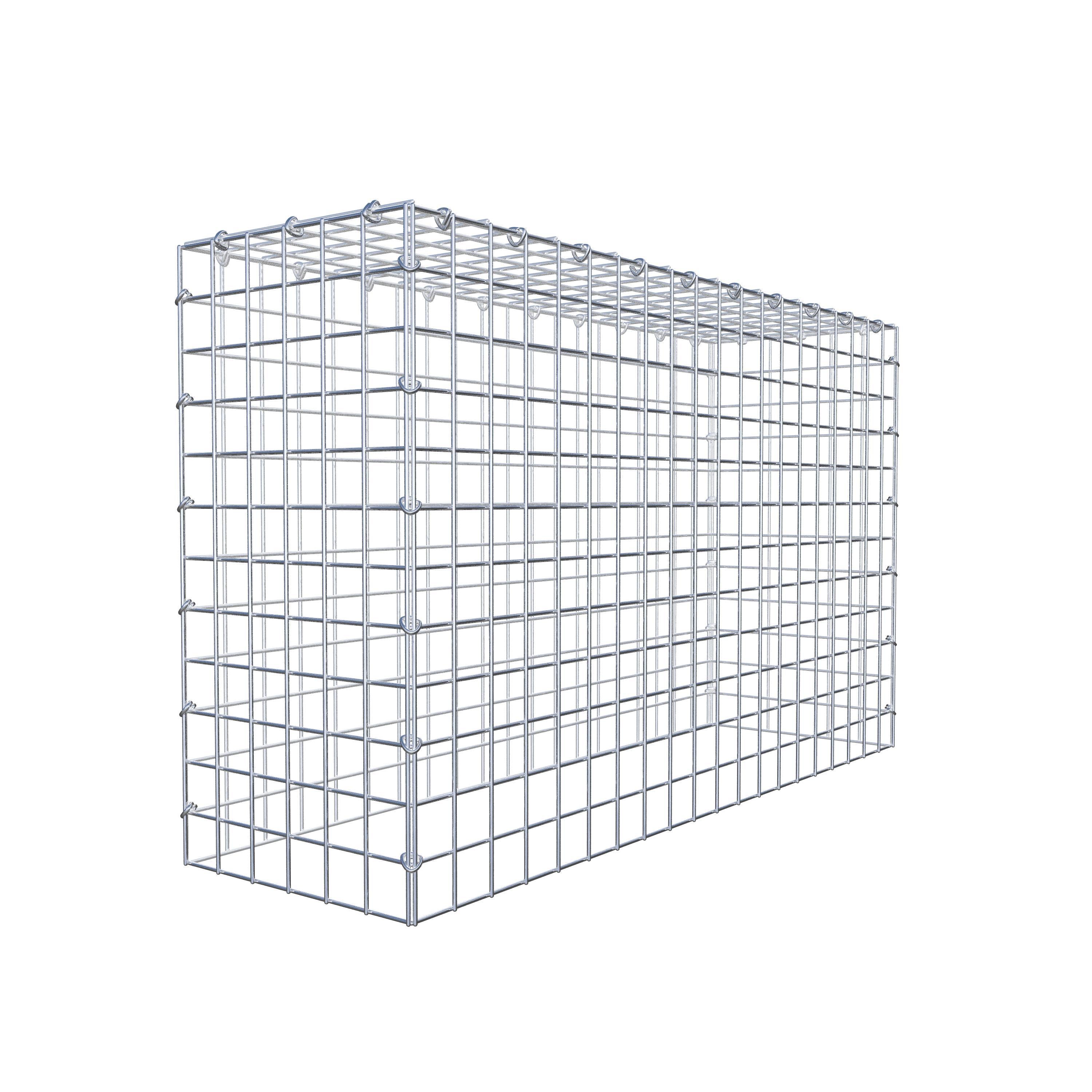 Typ 3 påbyggnadsgabion 100 cm x 60 cm x 30 cm (L x H x D), maskstorlek 5 cm x 5 cm, C-ring