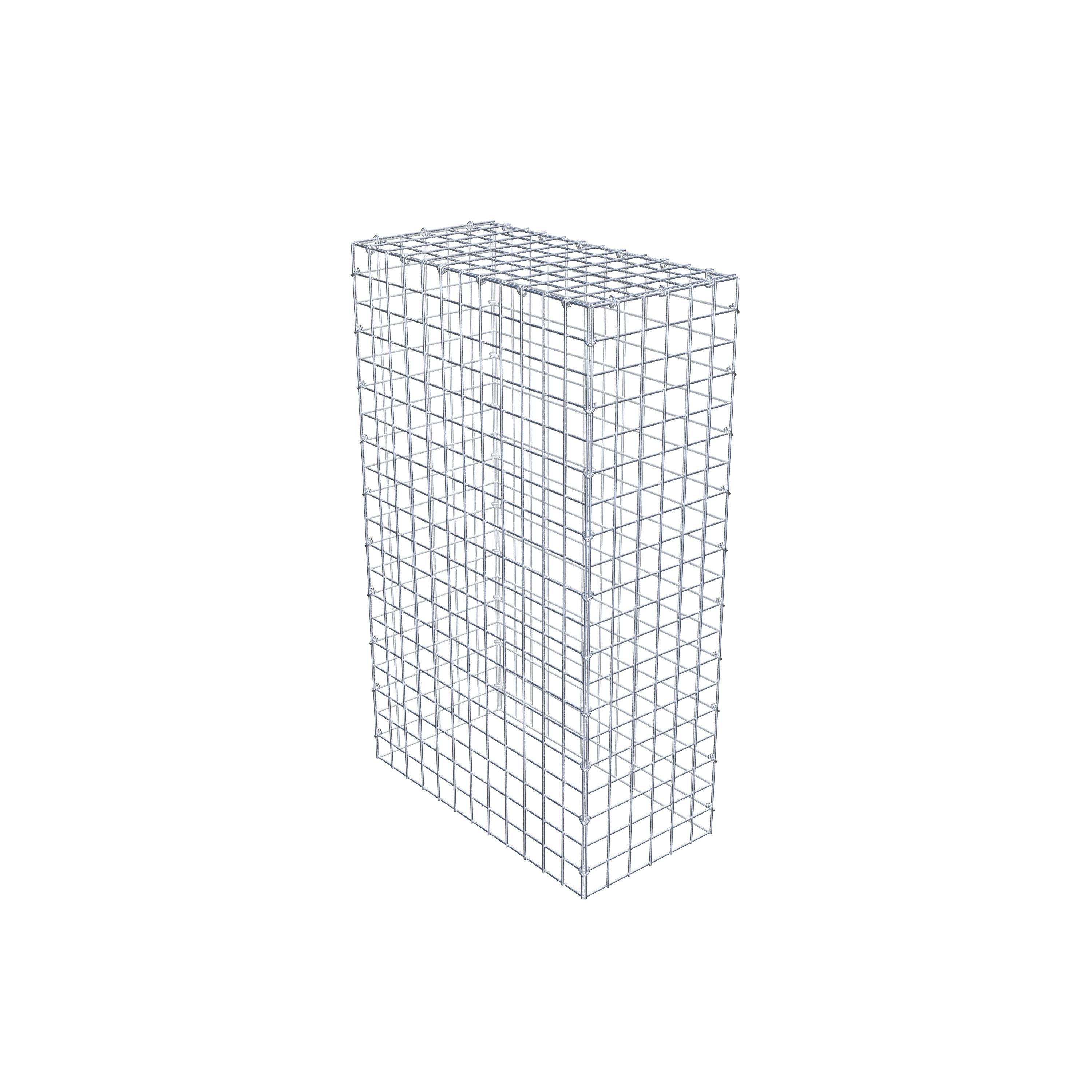 Typ 3 påbyggnadsgabion 100 cm x 60 cm x 30 cm (L x H x D), maskstorlek 5 cm x 5 cm, C-ring