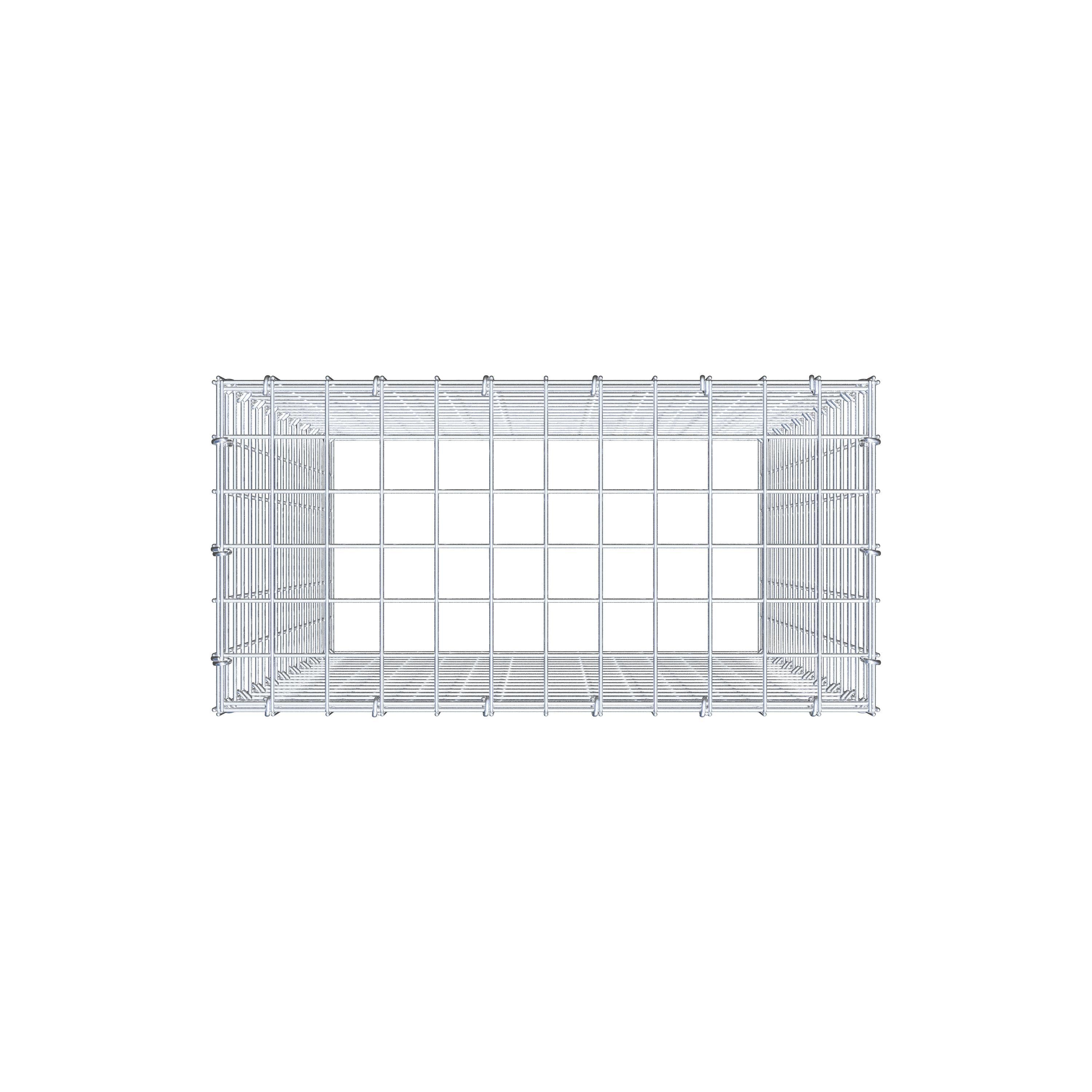 Typ 3 påbyggnadsgabion 100 cm x 60 cm x 30 cm (L x H x D), maskstorlek 5 cm x 5 cm, C-ring