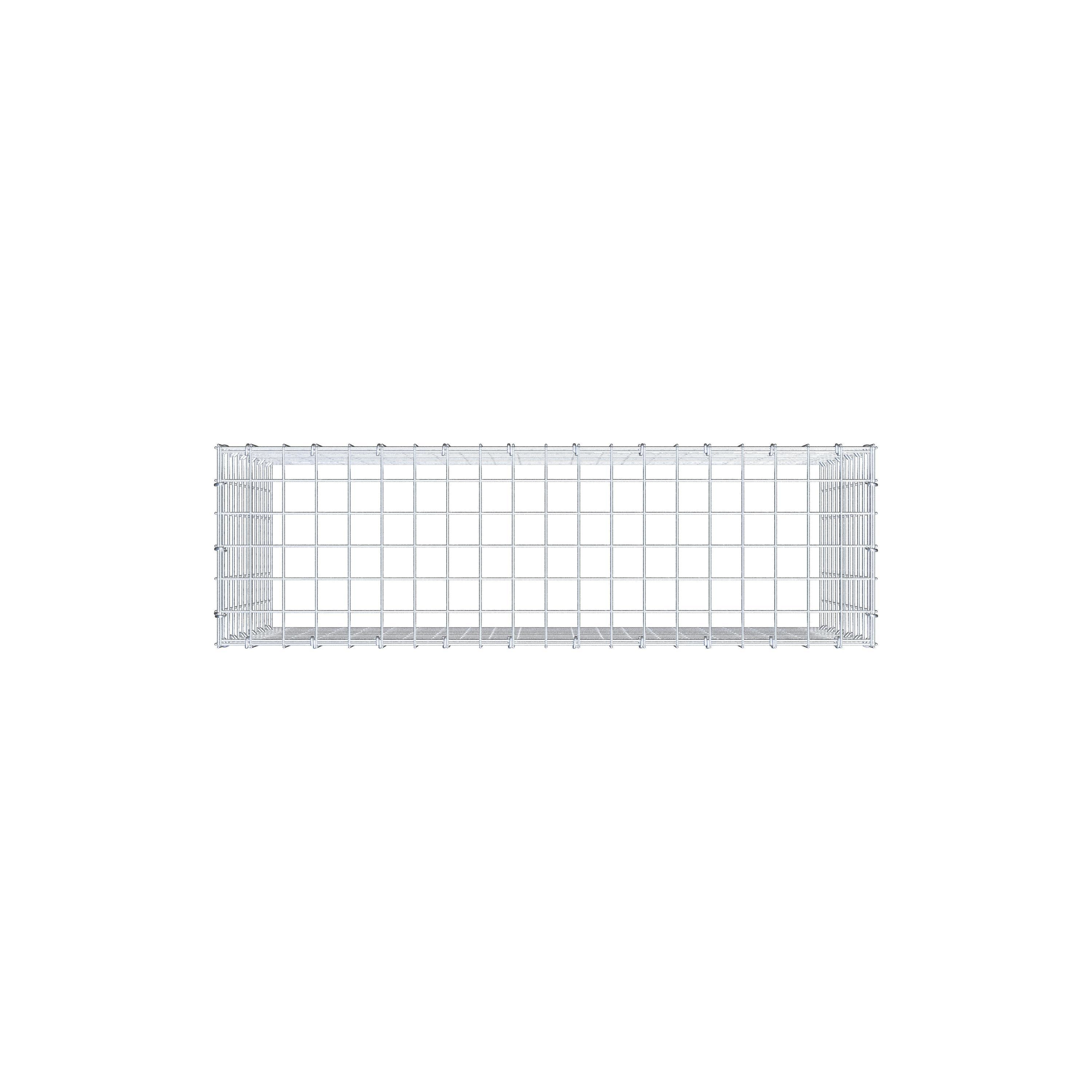 Typ 3 påbyggnadsgabion 100 cm x 60 cm x 30 cm (L x H x D), maskstorlek 5 cm x 5 cm, C-ring