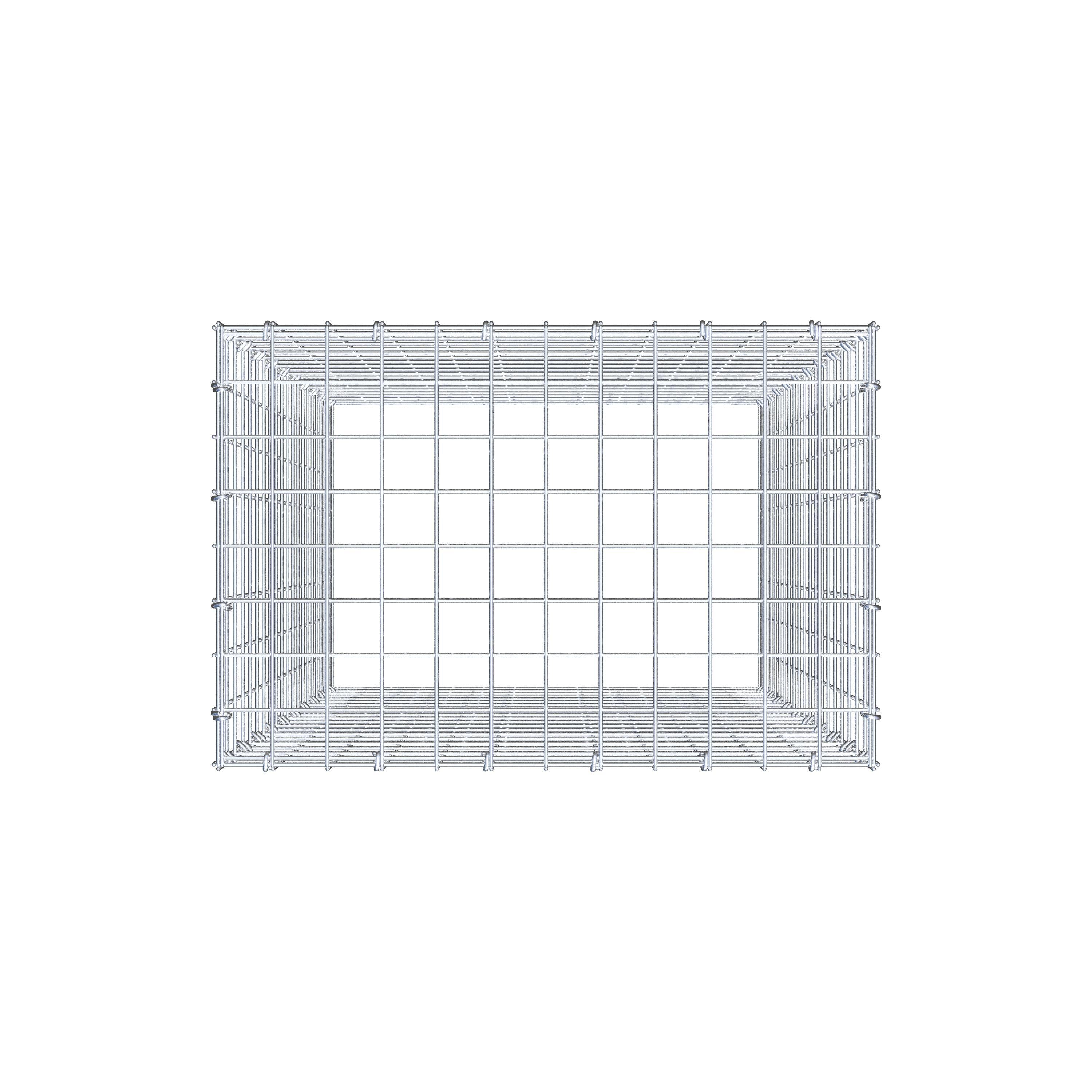 Typ 3 påbyggnadsgabion 100 cm x 60 cm x 40 cm (L x H x D), maskstorlek 5 cm x 5 cm, C-ring