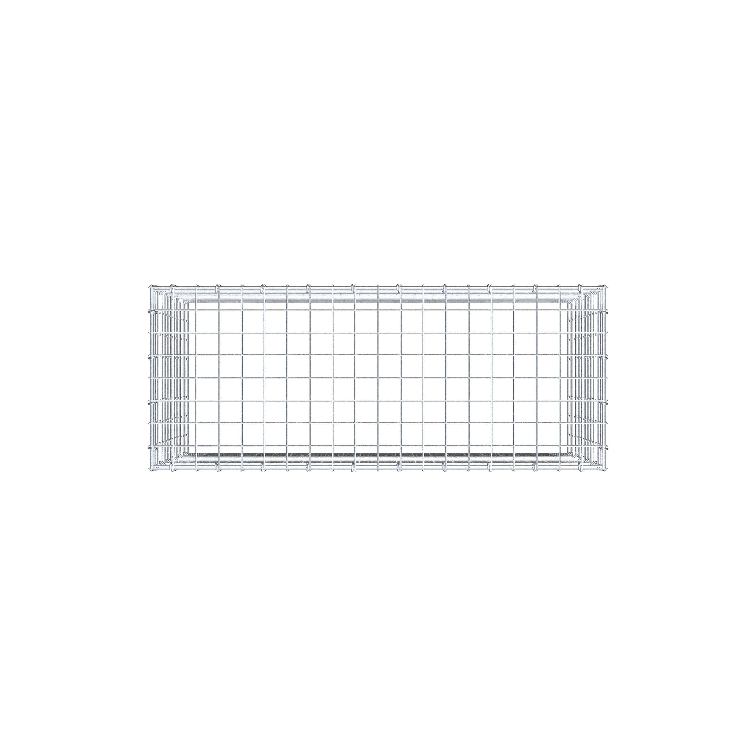 Typ 3 påbyggnadsgabion 100 cm x 60 cm x 40 cm (L x H x D), maskstorlek 5 cm x 5 cm, C-ring