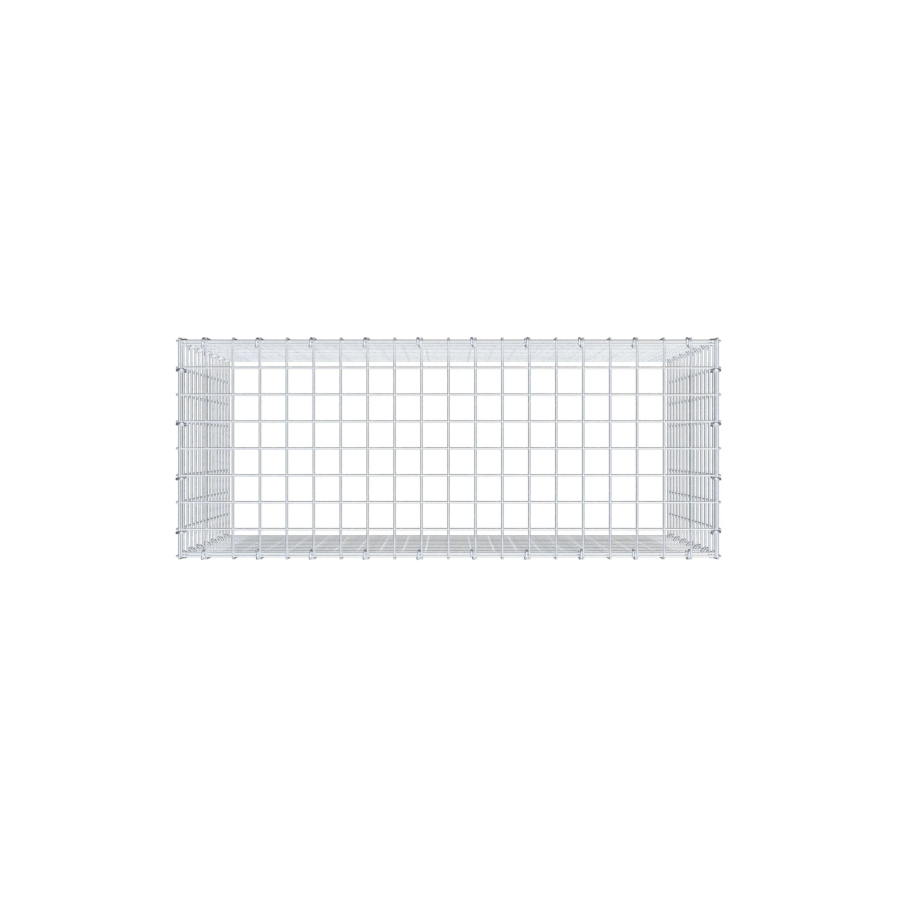 Typ 3 påbyggnadsgabion 100 cm x 70 cm x 40 cm (L x H x D), maskstorlek 5 cm x 5 cm, C-ring