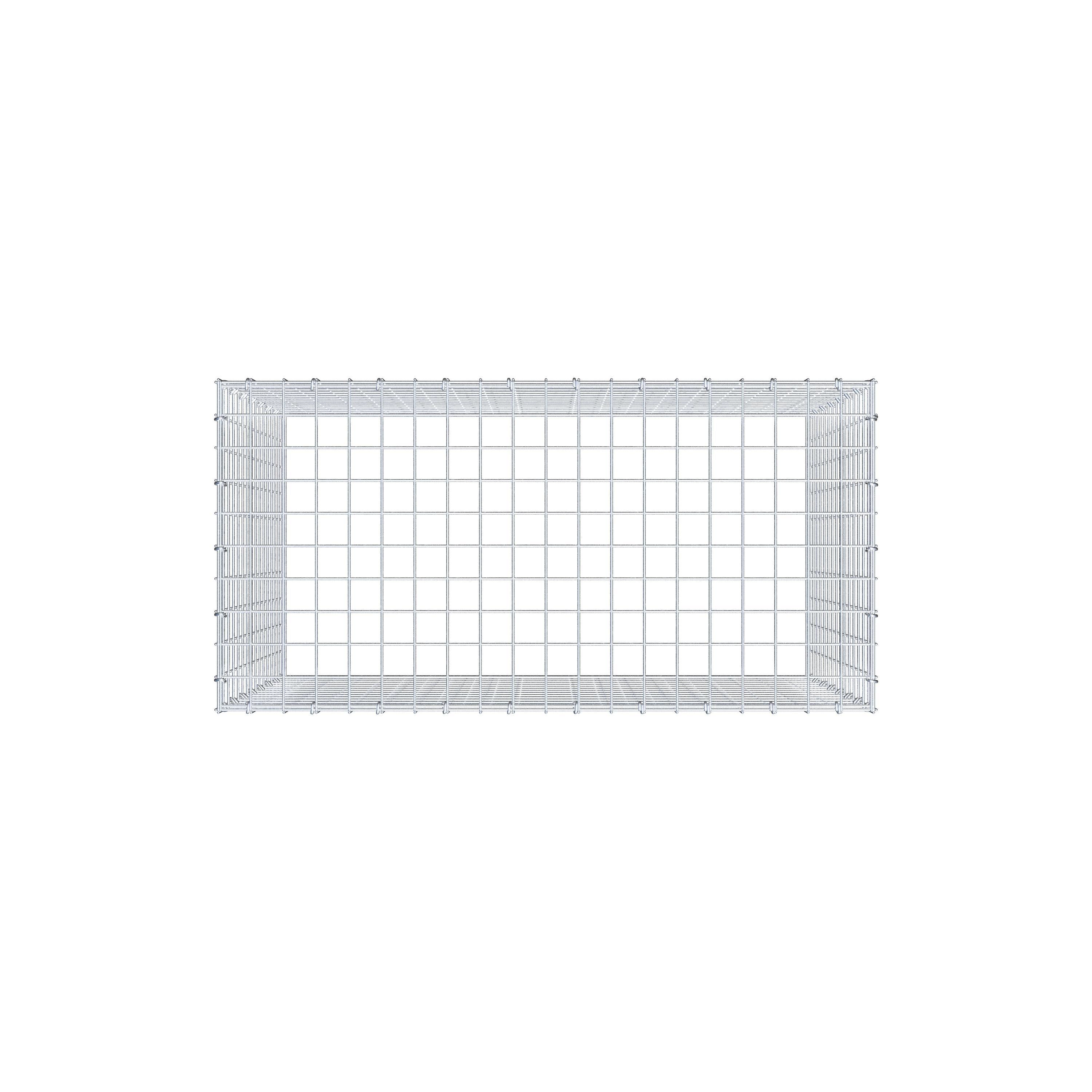 Typ 3 påbyggnadsgabion 100 cm x 80 cm x 50 cm (L x H x D), maskstorlek 5 cm x 5 cm, C-ring