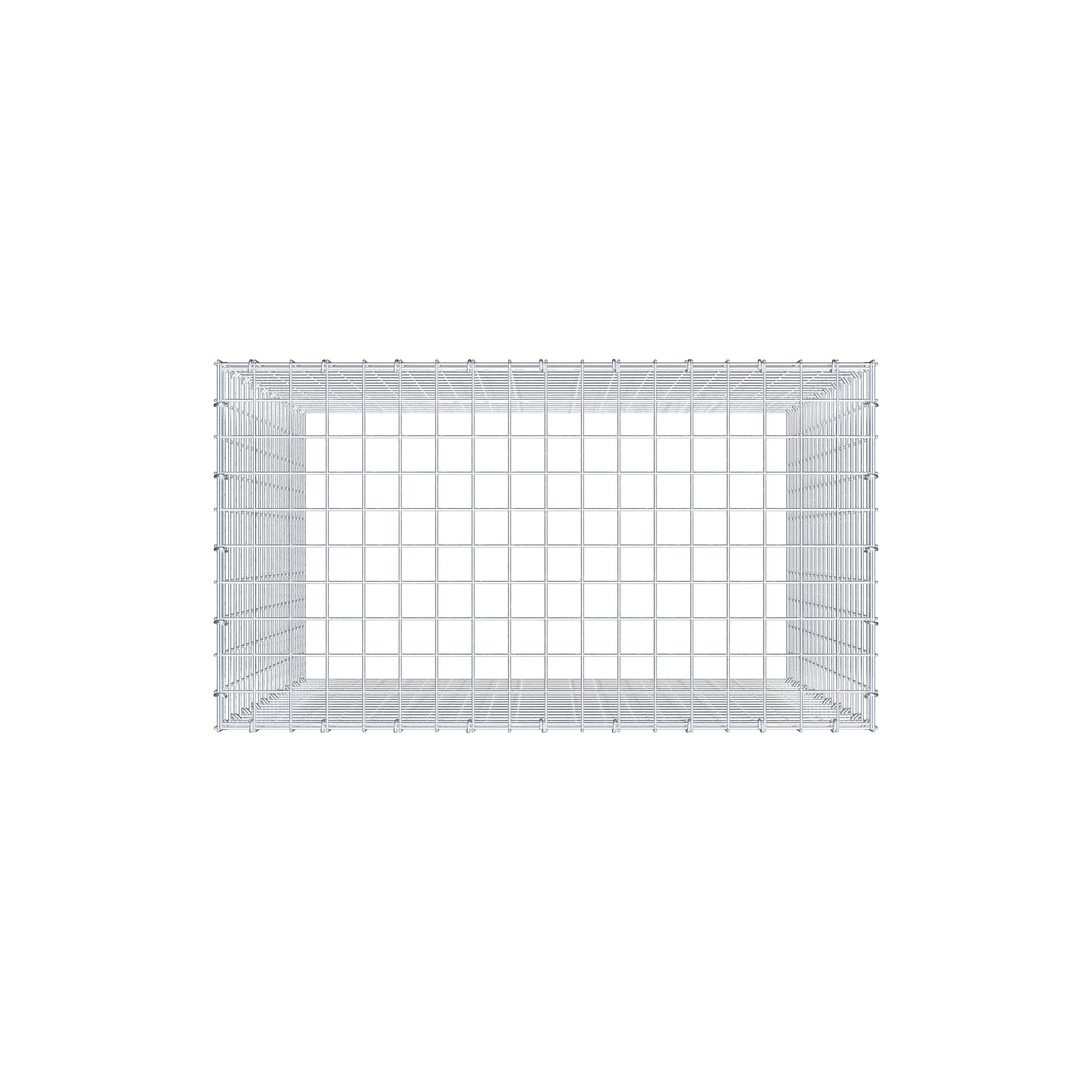 Typ 3 påbyggnadsgabion 100 cm x 90 cm x 50 cm (L x H x D), maskstorlek 5 cm x 5 cm, C-ring