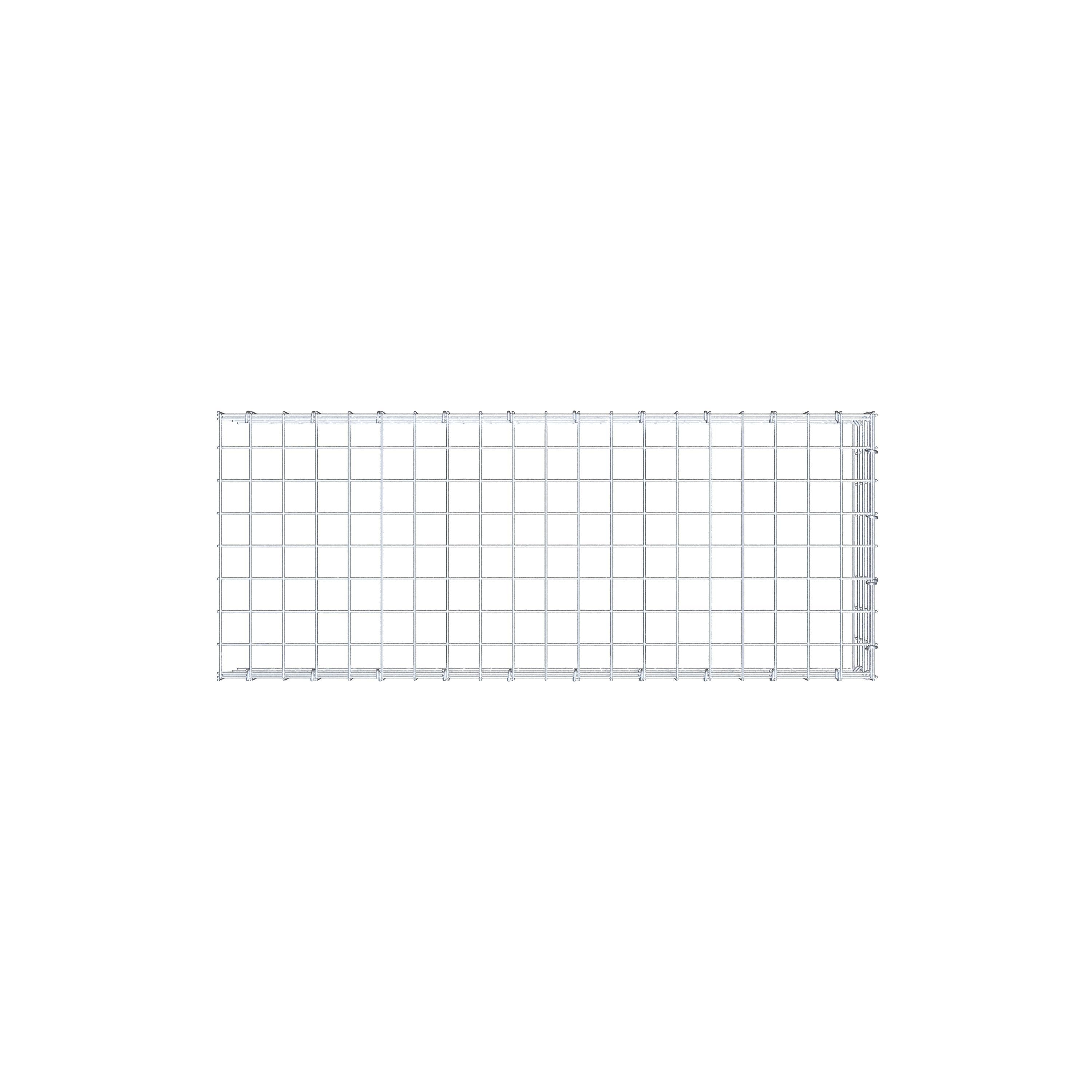 Typ 4 påbyggnadsgabion 100 cm x 20 cm x 40 cm (L x H x D), maskstorlek 5 cm x 5 cm, C-ring