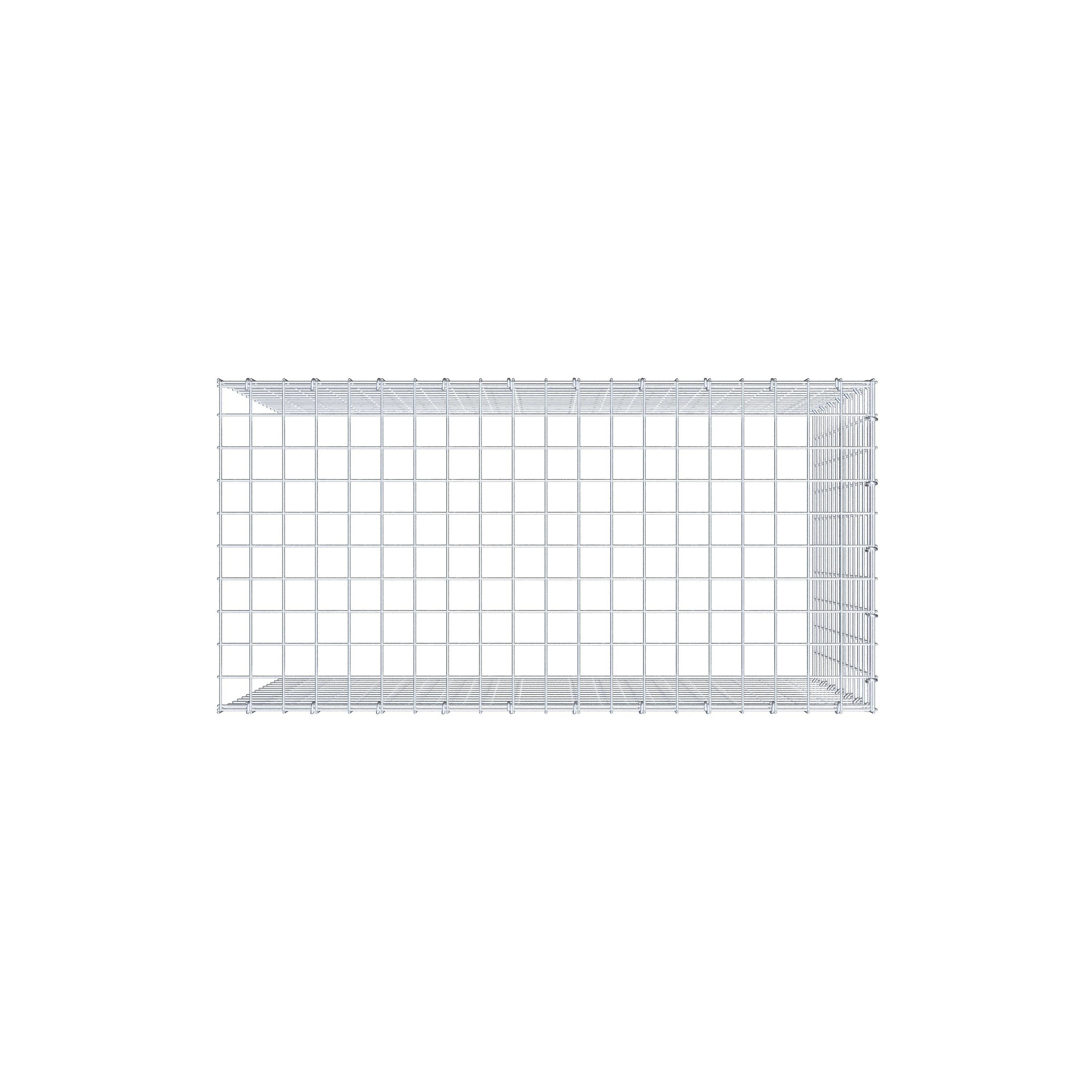 Gabião Tipo 4 100 cm x 70 cm x 50 cm (C x A x P), malhagem 5 cm x 5 cm, anel C