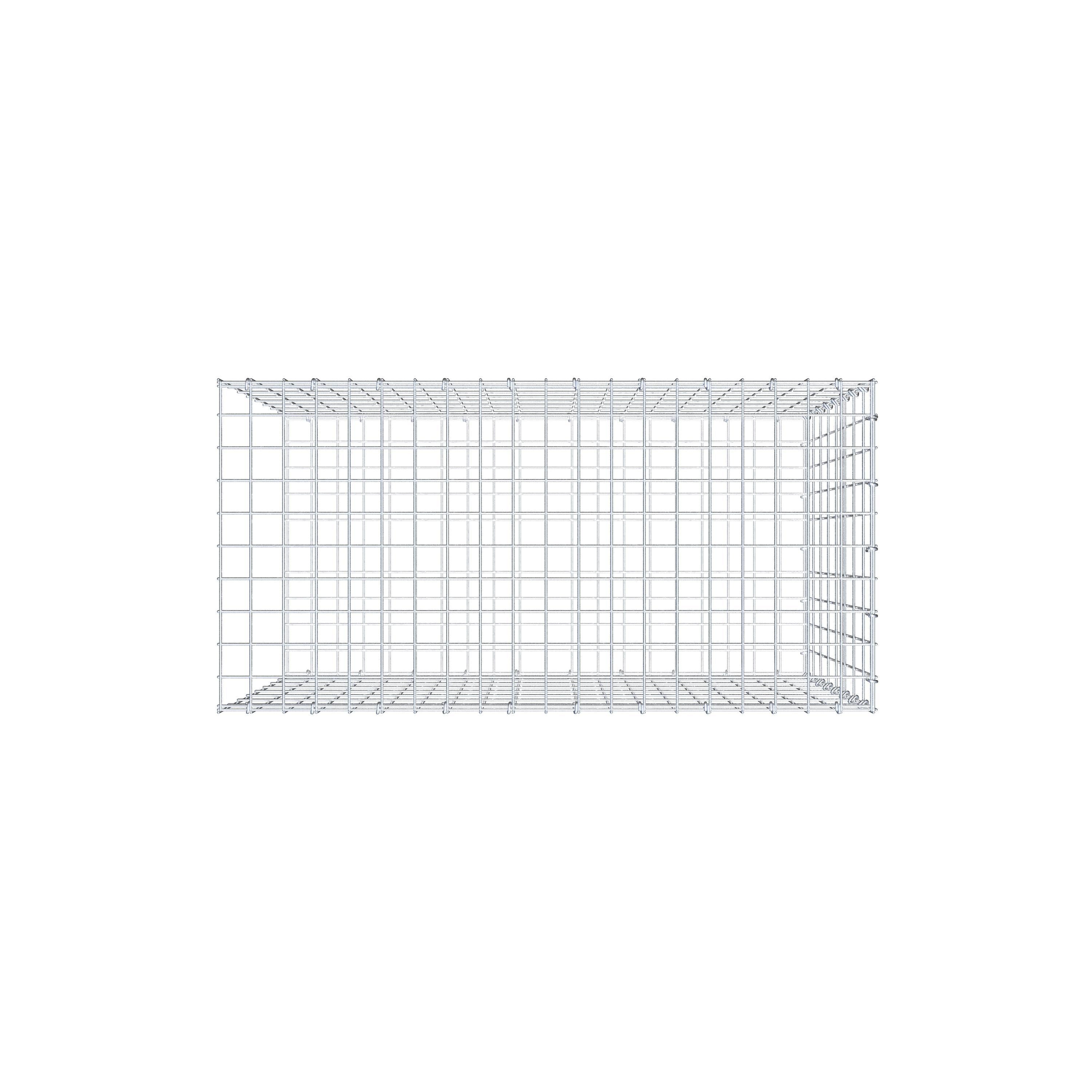 Gabião tipo 2 100 cm x 80 cm x 50 cm, malhagem 5 cm x 10 cm, anel C