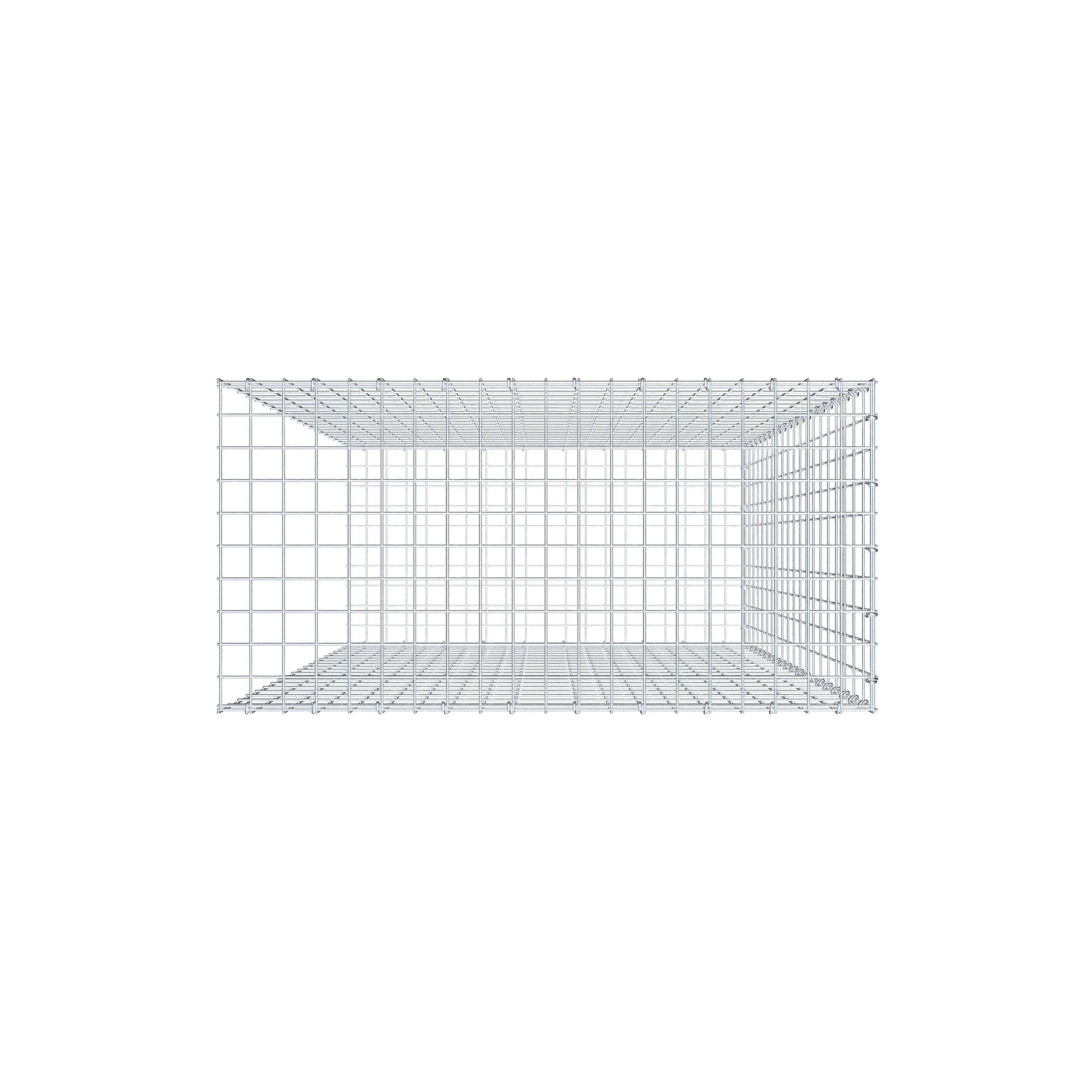 Gabião tipo 2 200 cm x 100 cm x 50 cm, malhagem 5 cm x 10 cm, anel C