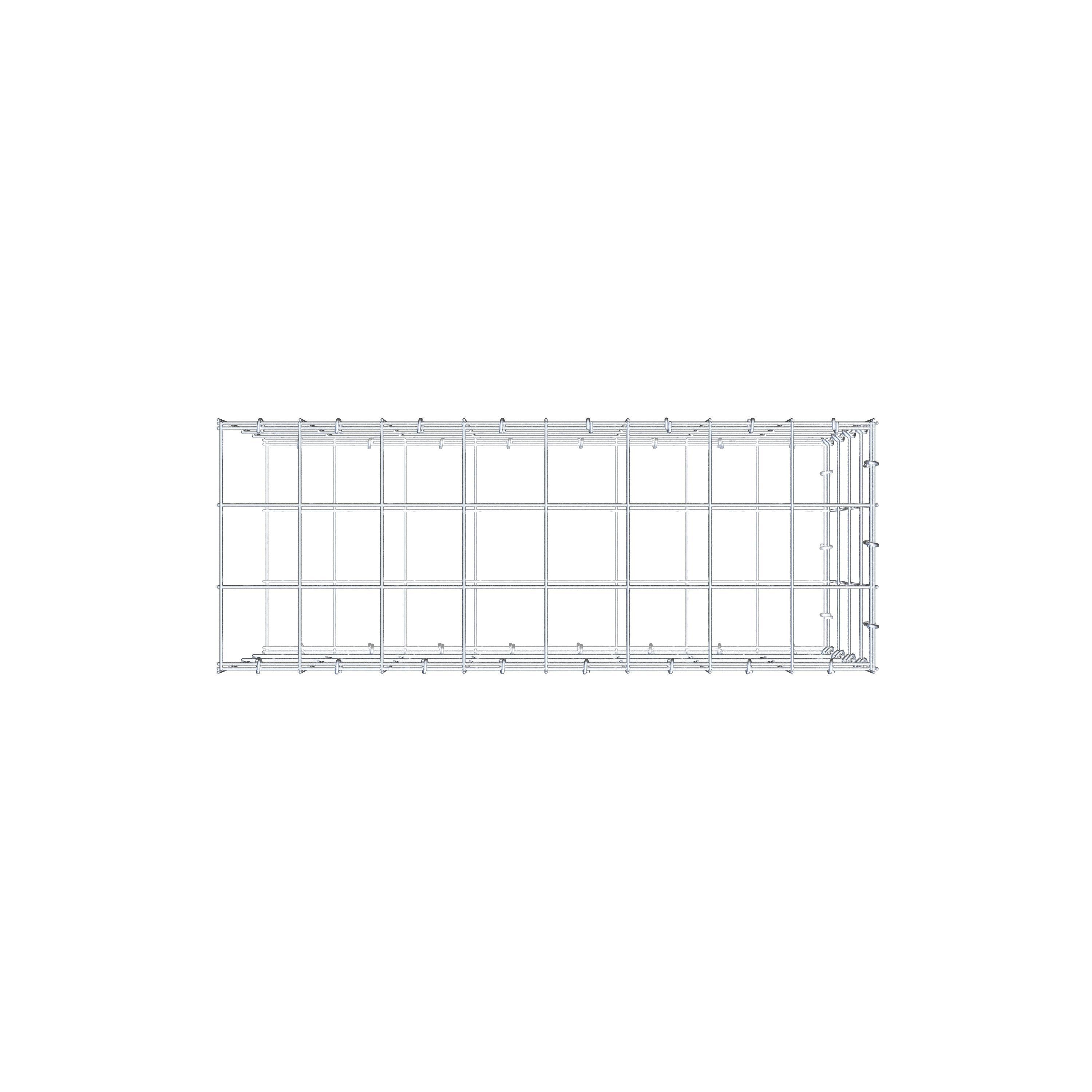 Typ 2 påbyggnadsgabion 80 cm x 40 cm x 30 cm (L x H x D), maskstorlek 10 cm x 10 cm, C-ring