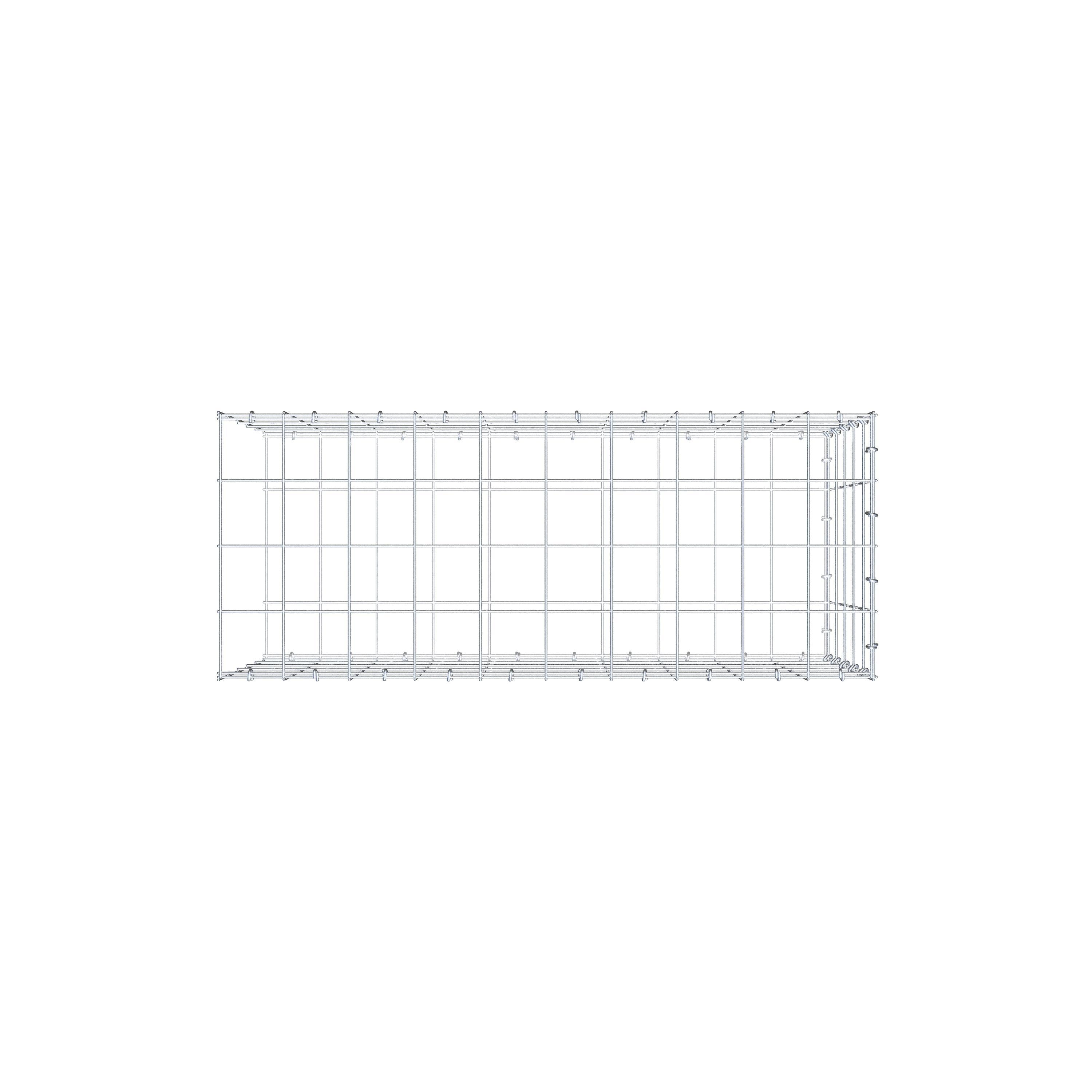 Gabbione aggiuntivo di tipo 2 100 cm x 50 cm x 40 cm (L x H x P), maglia 10 cm x 10 cm, anello a C