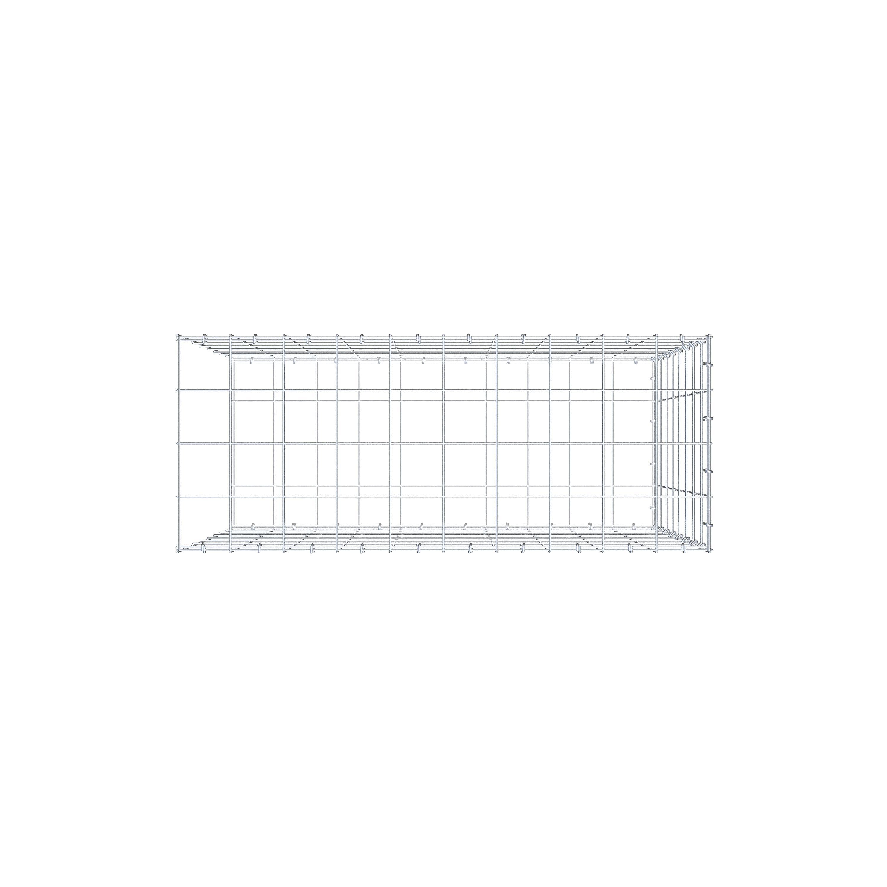 Anbaugabione Typ 2 100 cm x 80 cm x 40 cm (L x H x T), Maschenweite 10 cm x 10 cm, C-Ring
