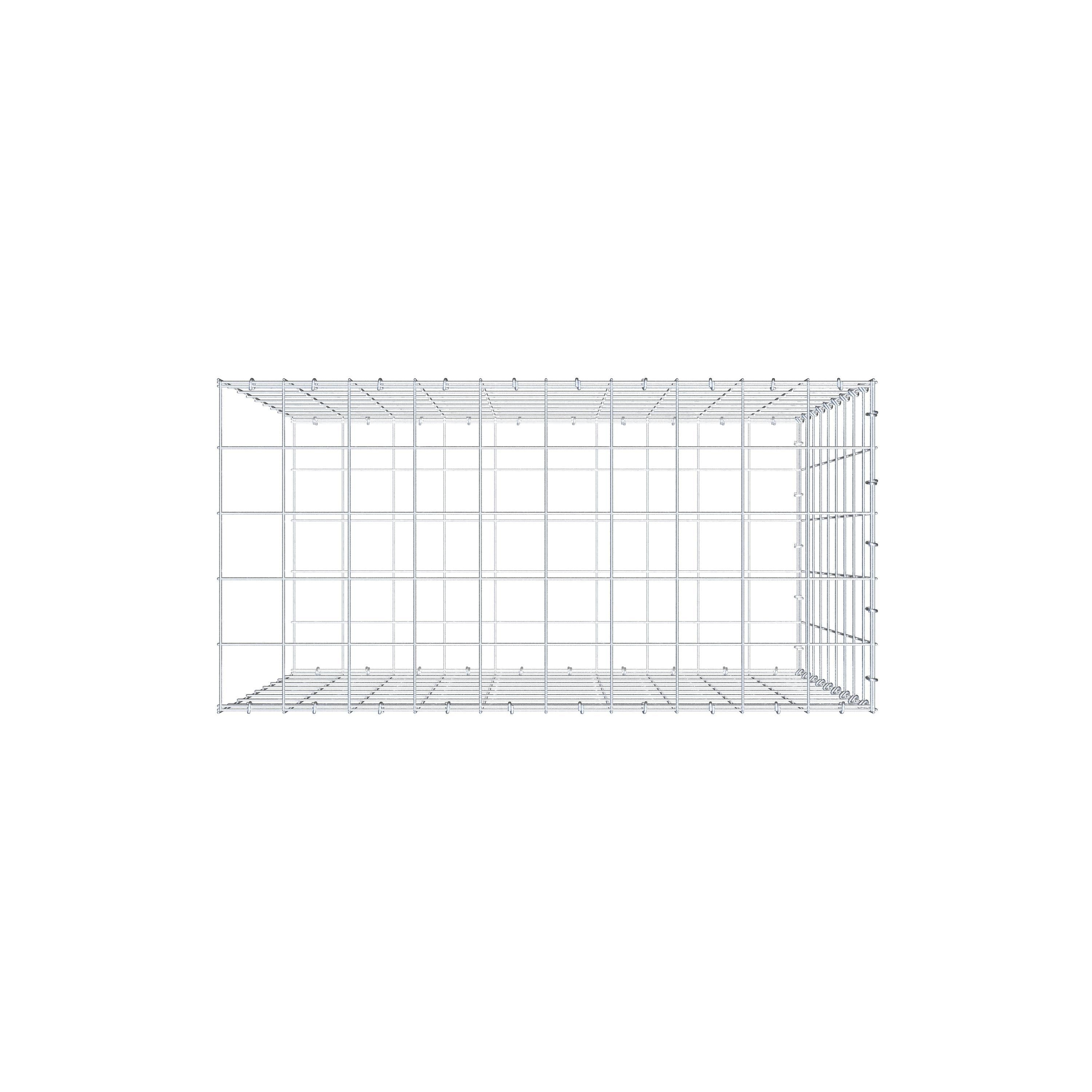 Gabião Tipo 2 100 cm x 90 cm x 50 cm (C x A x P), malhagem 10 cm x 10 cm, anel C