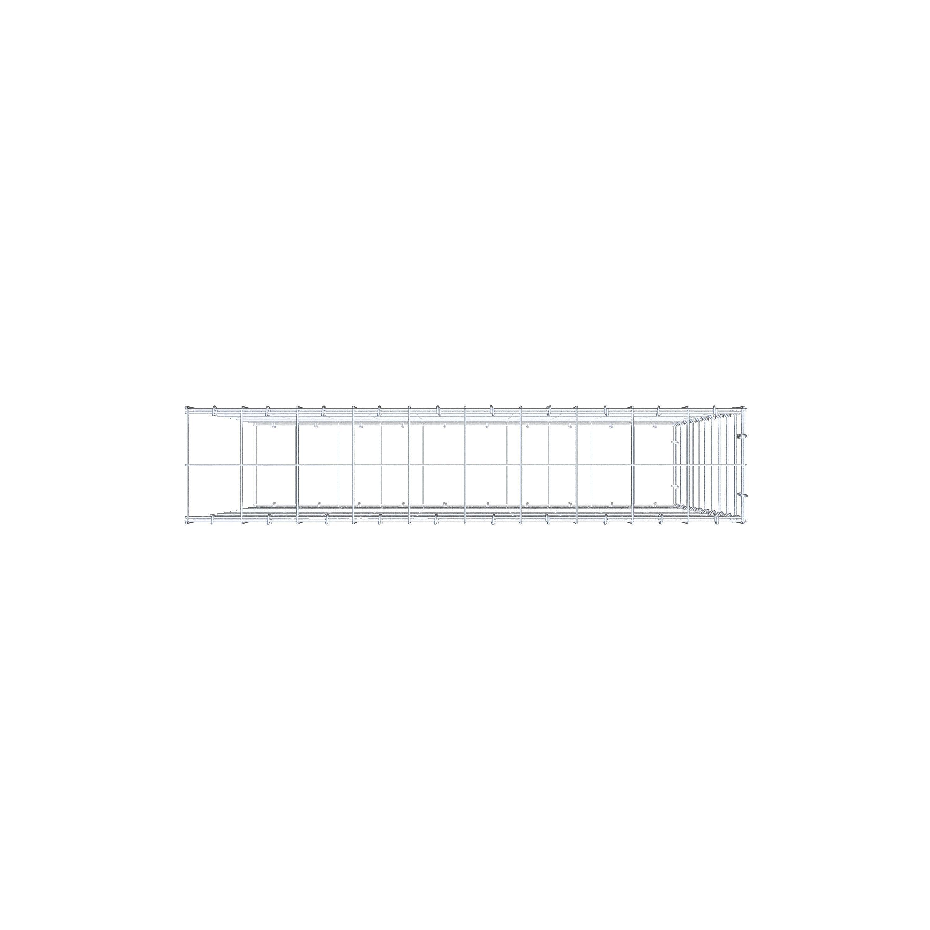Gavión adicional tipo 2 100 cm x 100 cm x 20 cm (L x A x P), malla 10 cm x 10 cm, anillo en C