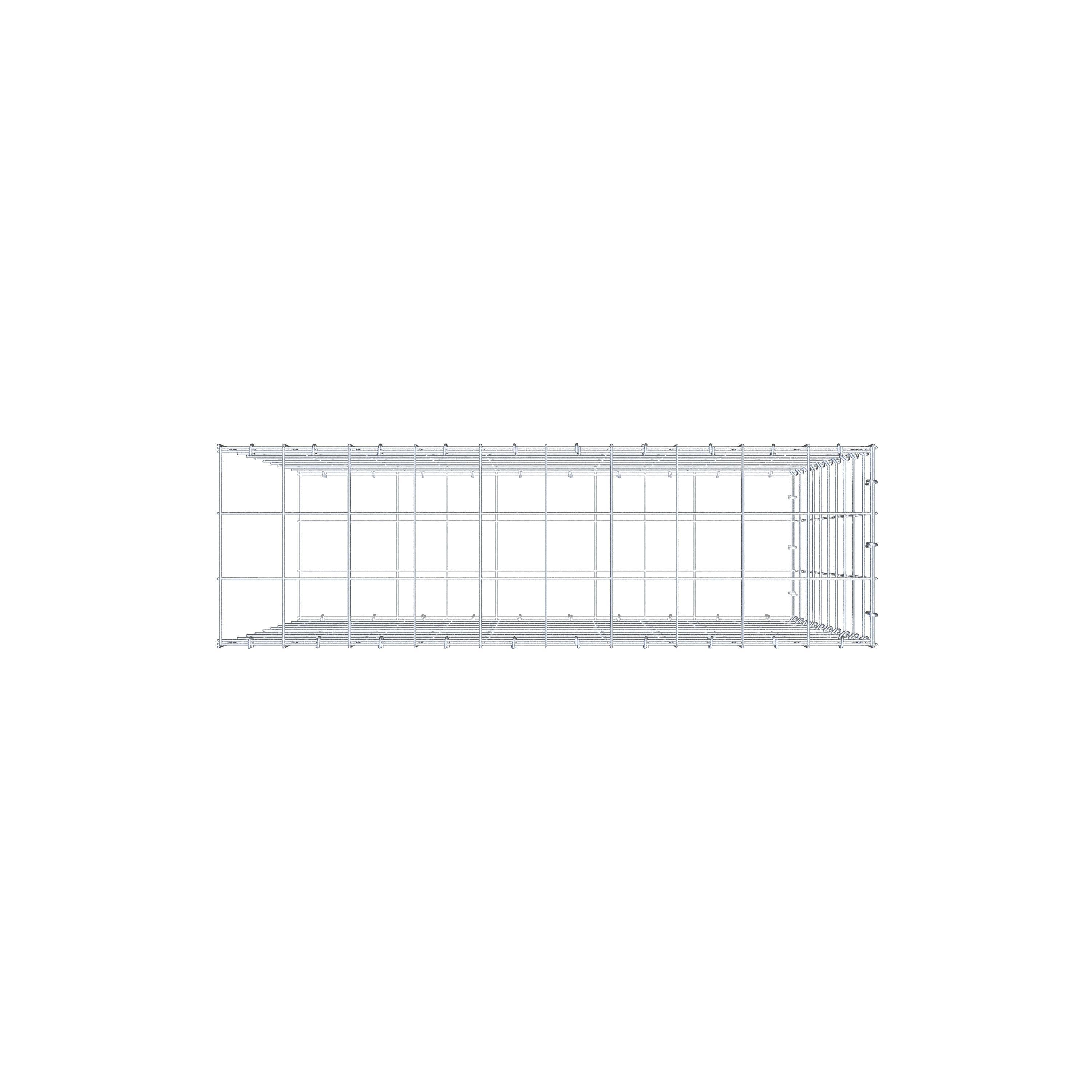 Fourche rapportée type 2 100 cm x 100 cm x 30 cm (L x H x P), mailles 10 cm x 10 cm, anneau C
