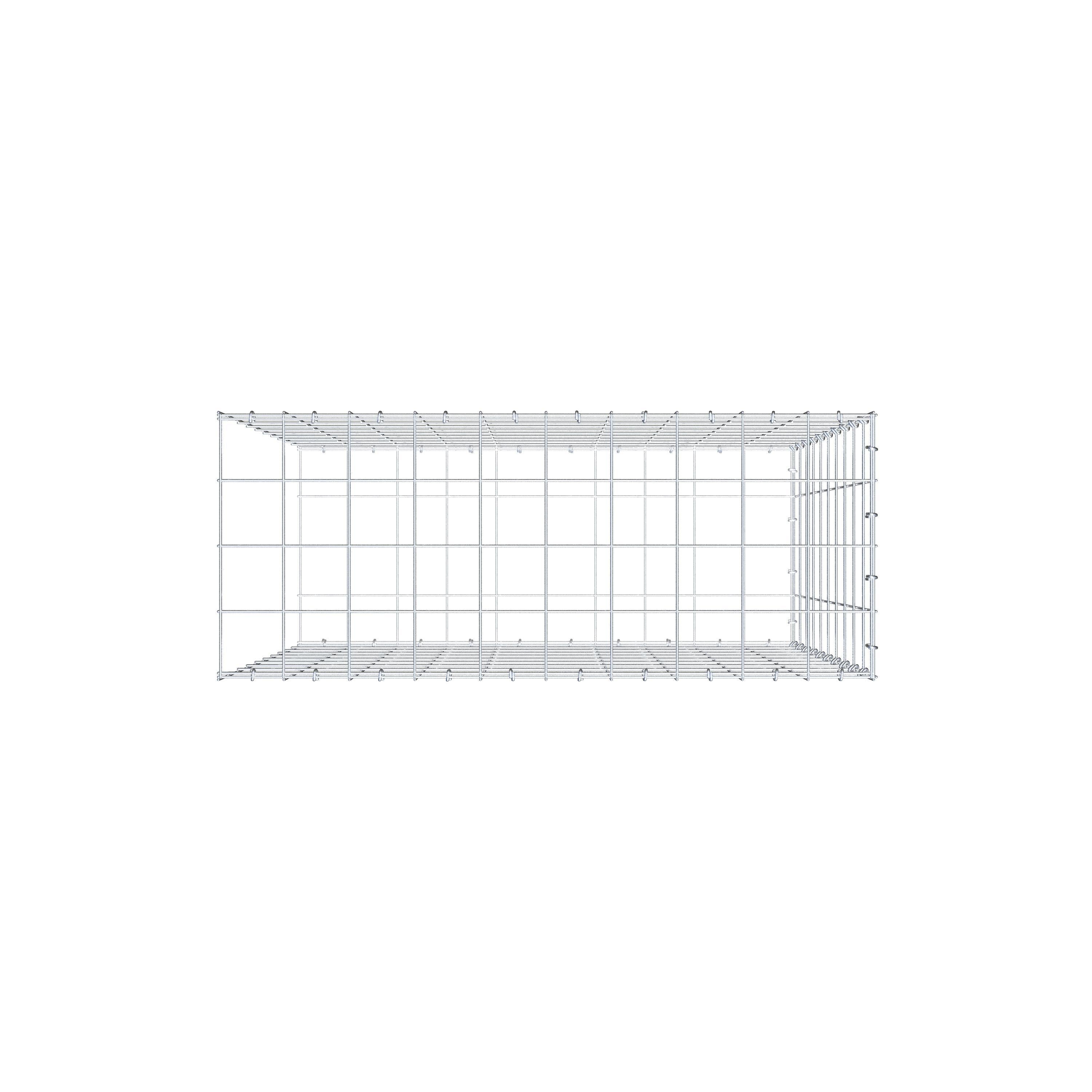 Fourche rapportée type 2 100 cm x 100 cm x 40 cm (L x H x P), mailles 10 cm x 10 cm, anneau C