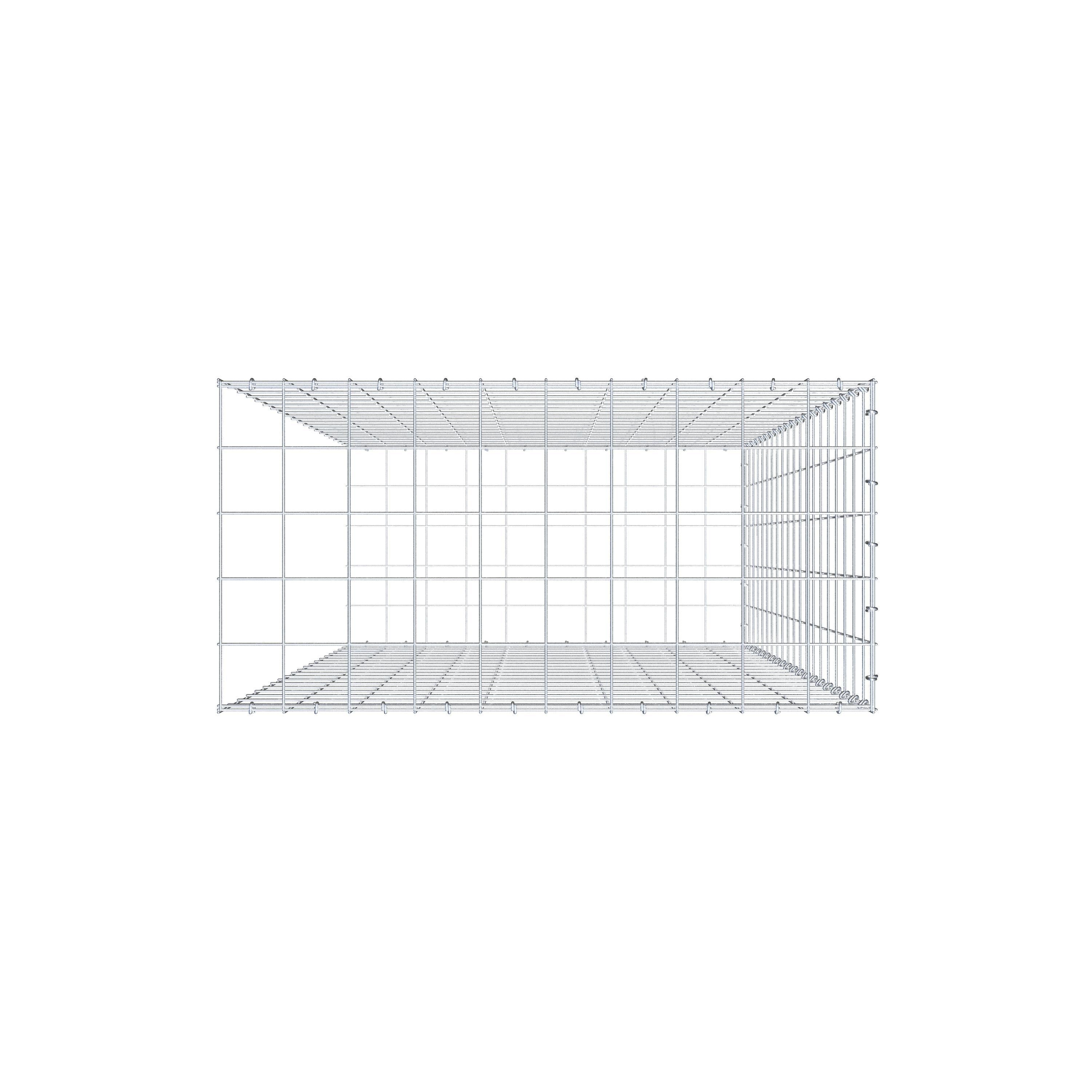 Gabião Tipo 2 200 cm x 100 cm x 50 cm (C x A x P), malhagem 10 cm x 10 cm, anel C