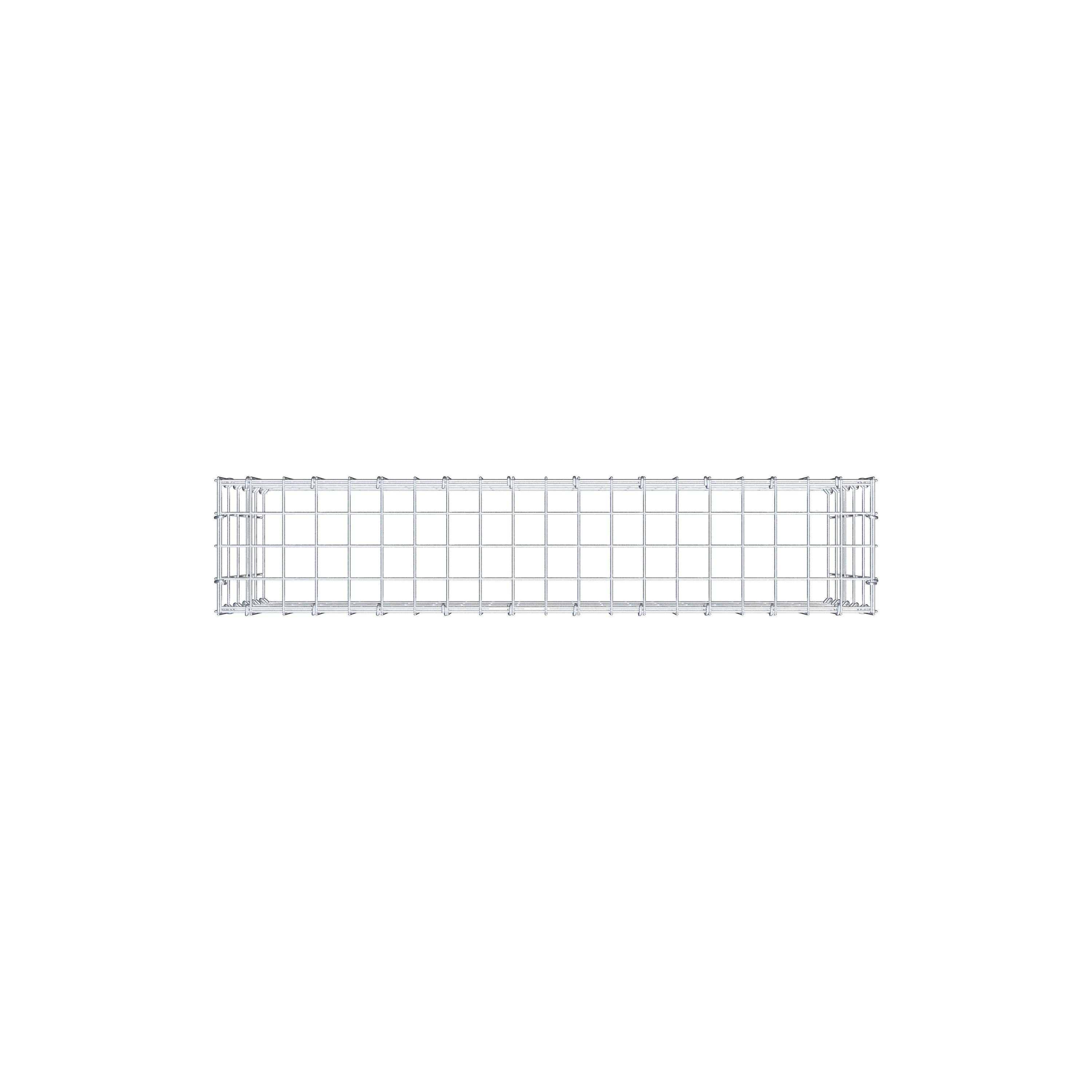 Typ 3 påbyggnadsgabion 100 cm x 50 cm x 20 cm (L x H x D), maskstorlek 5 cm x 10 cm, C-ring