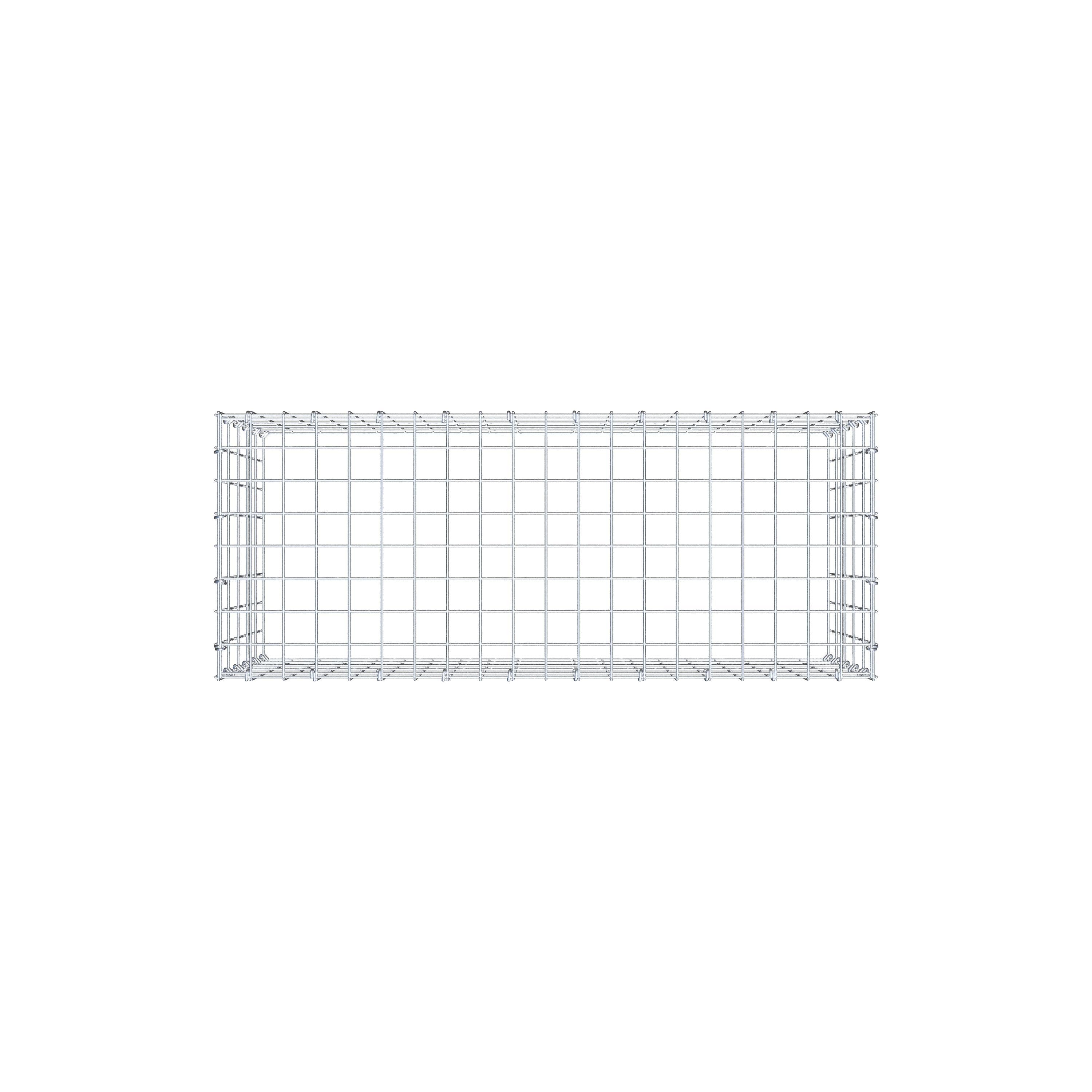 Typ 3 påbyggnadsgabion 100 cm x 50 cm x 40 cm (L x H x D), maskstorlek 5 cm x 10 cm, C-ring