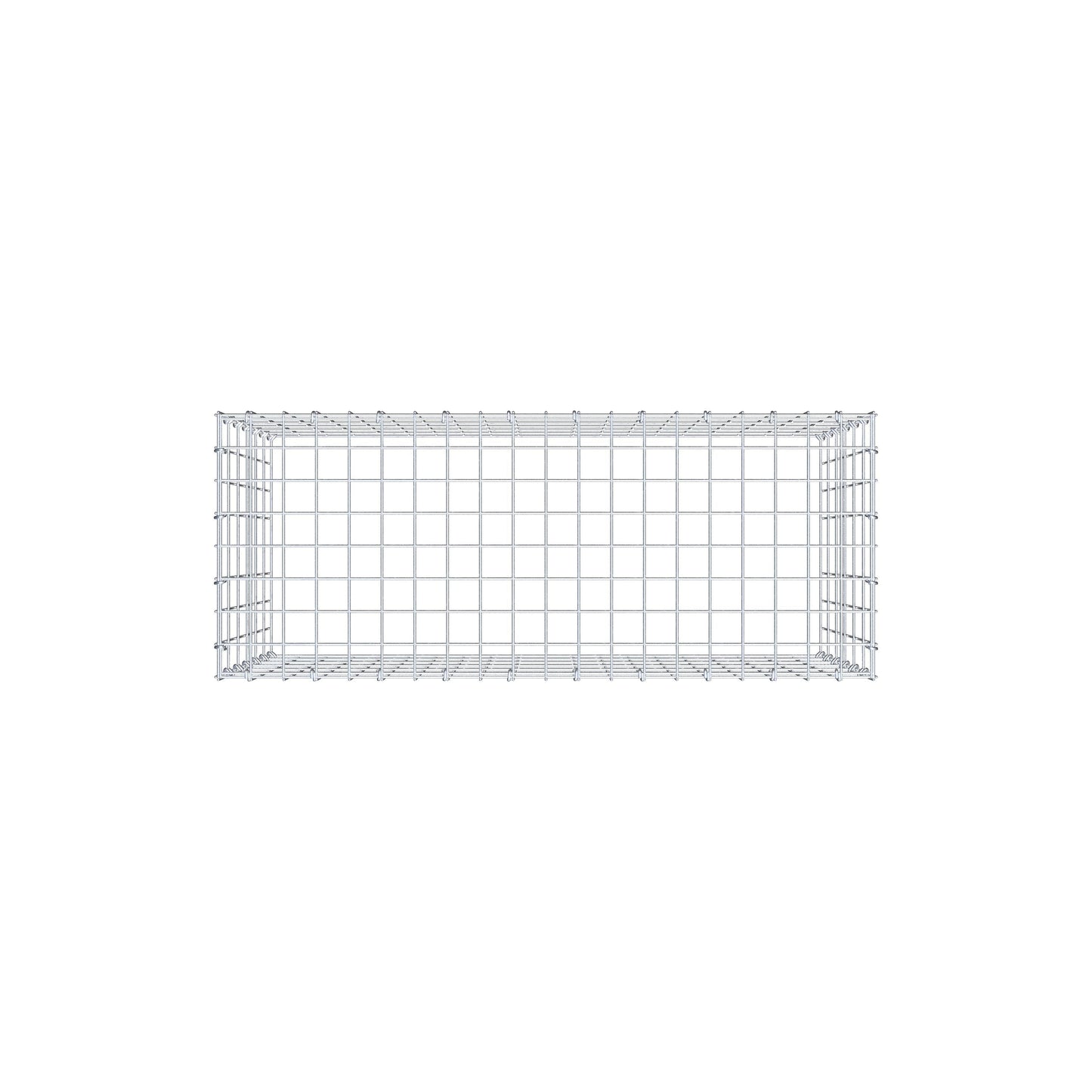 Typ 3 påbyggnadsgabion 100 cm x 60 cm x 40 cm (L x H x D), maskstorlek 5 cm x 10 cm, C-ring
