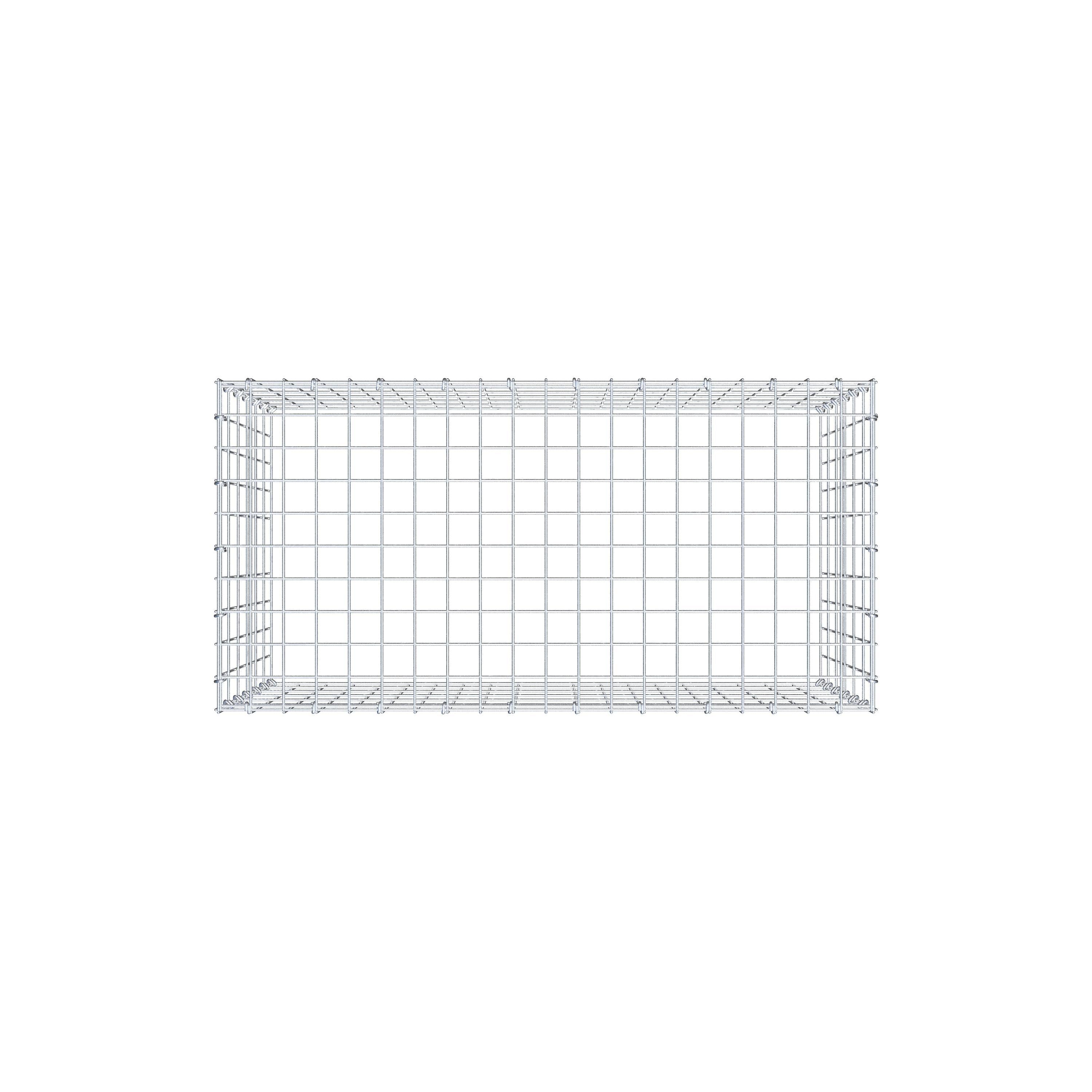 Typ 3 påbyggnadsgabion 100 cm x 60 cm x 50 cm (L x H x D), maskstorlek 5 cm x 10 cm, C-ring