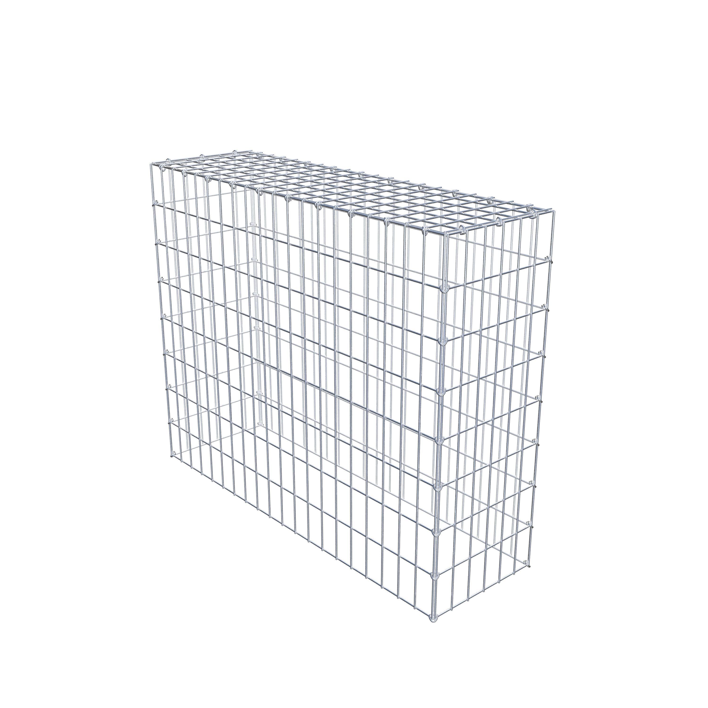 Typ 3 påbyggnadsgabion 100 cm x 80 cm x 30 cm (L x H x D), maskstorlek 5 cm x 10 cm, C-ring