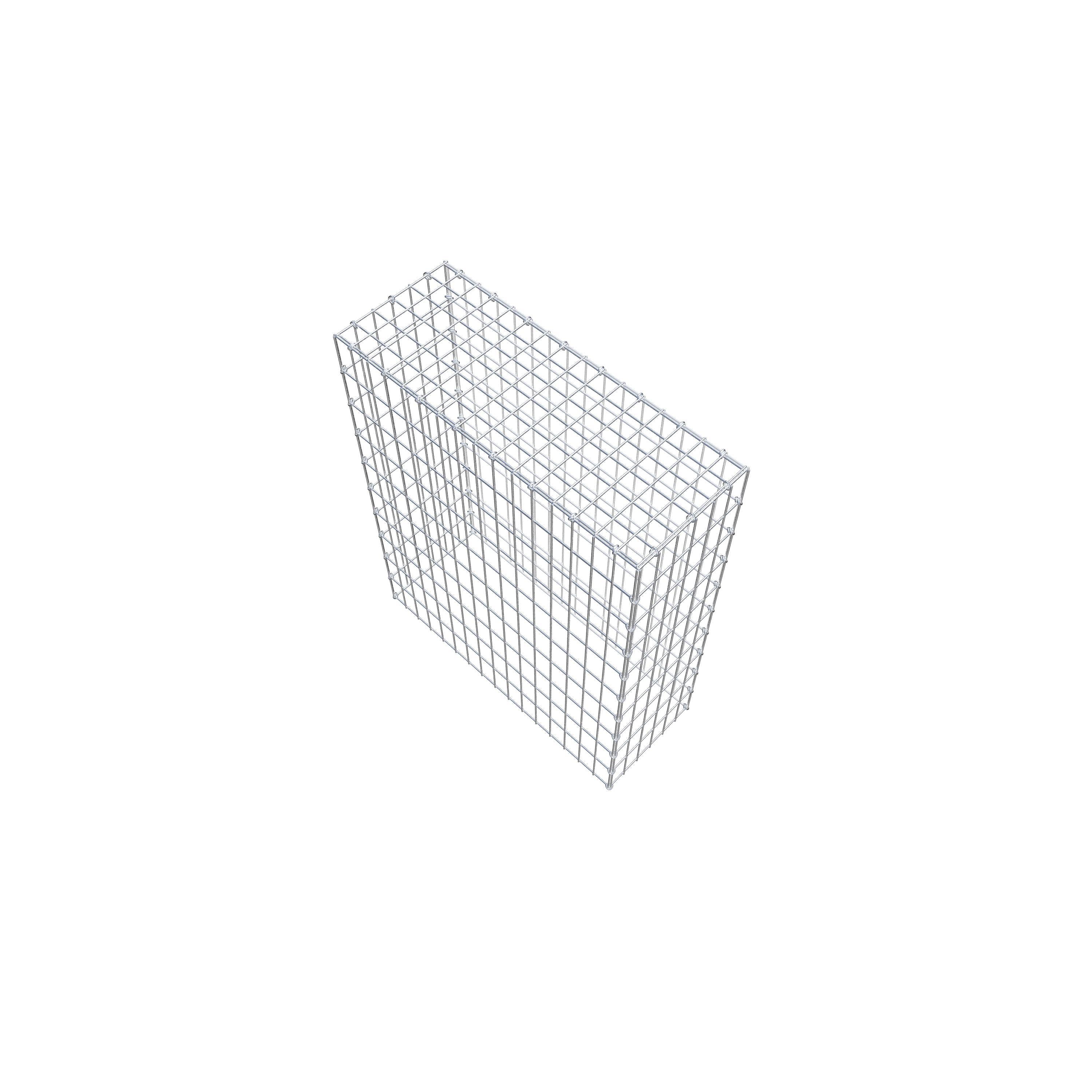 Typ 3 påbyggnadsgabion 100 cm x 80 cm x 30 cm (L x H x D), maskstorlek 5 cm x 10 cm, C-ring