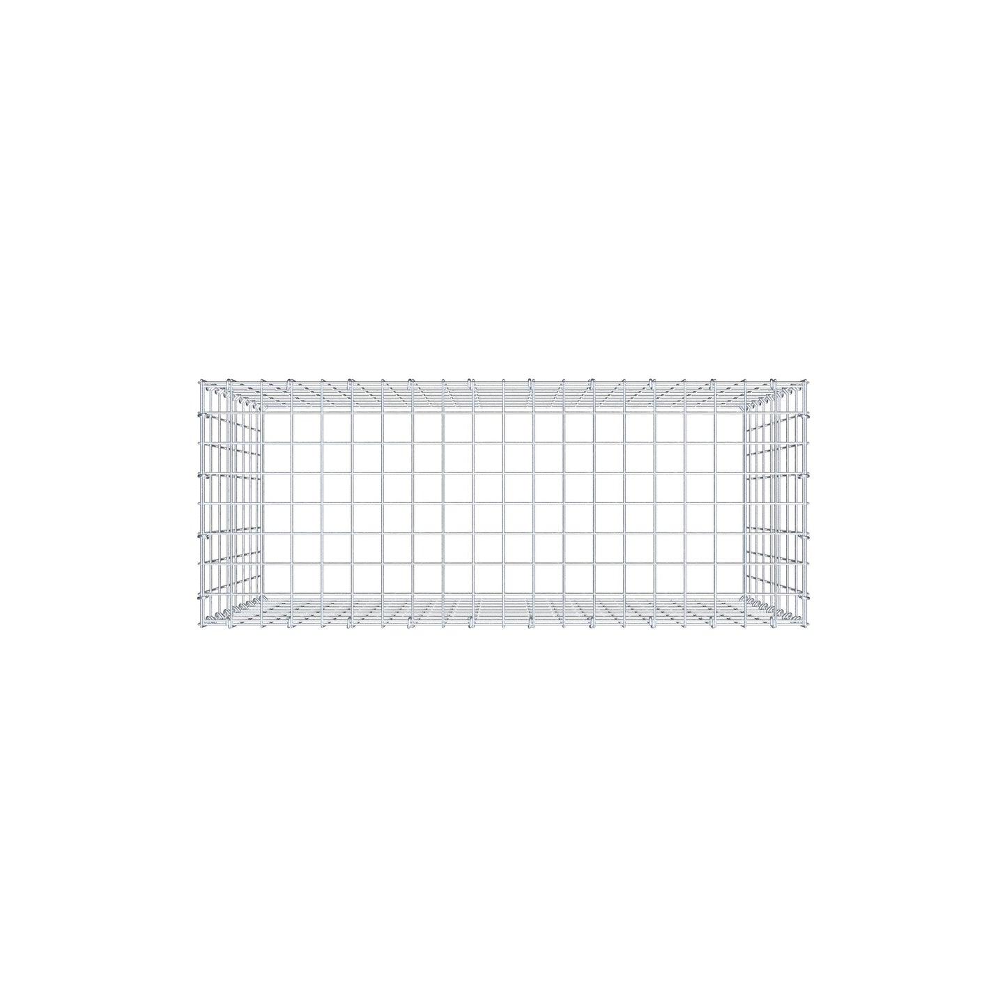 Typ 3 påbyggnadsgabion 100 cm x 80 cm x 40 cm (L x H x D), maskstorlek 5 cm x 10 cm, C-ring
