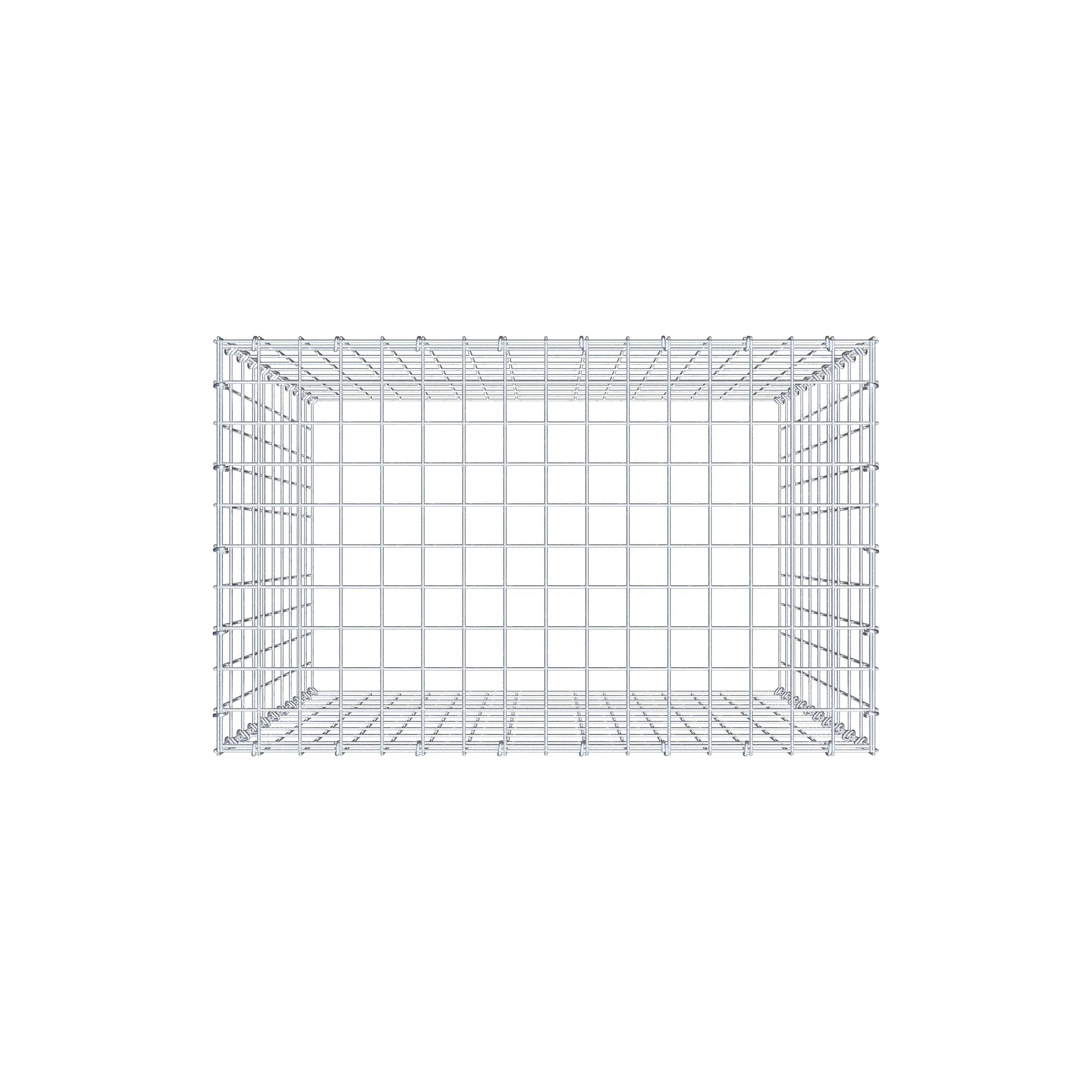Typ 3 påbyggnadsgabion 100 cm x 80 cm x 50 cm (L x H x D), maskstorlek 5 cm x 10 cm, C-ring