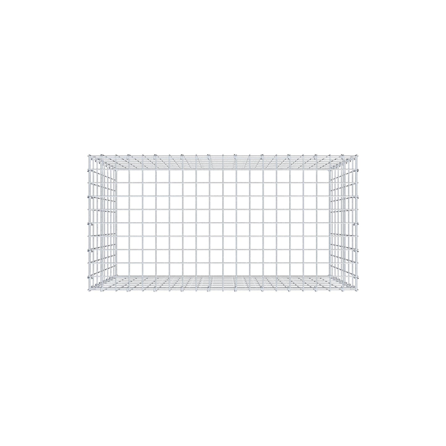 Mounted gabion type 3 100 cm x 80 cm x 50 cm (L x H x D), mesh size 5 cm x 10 cm, C-ring