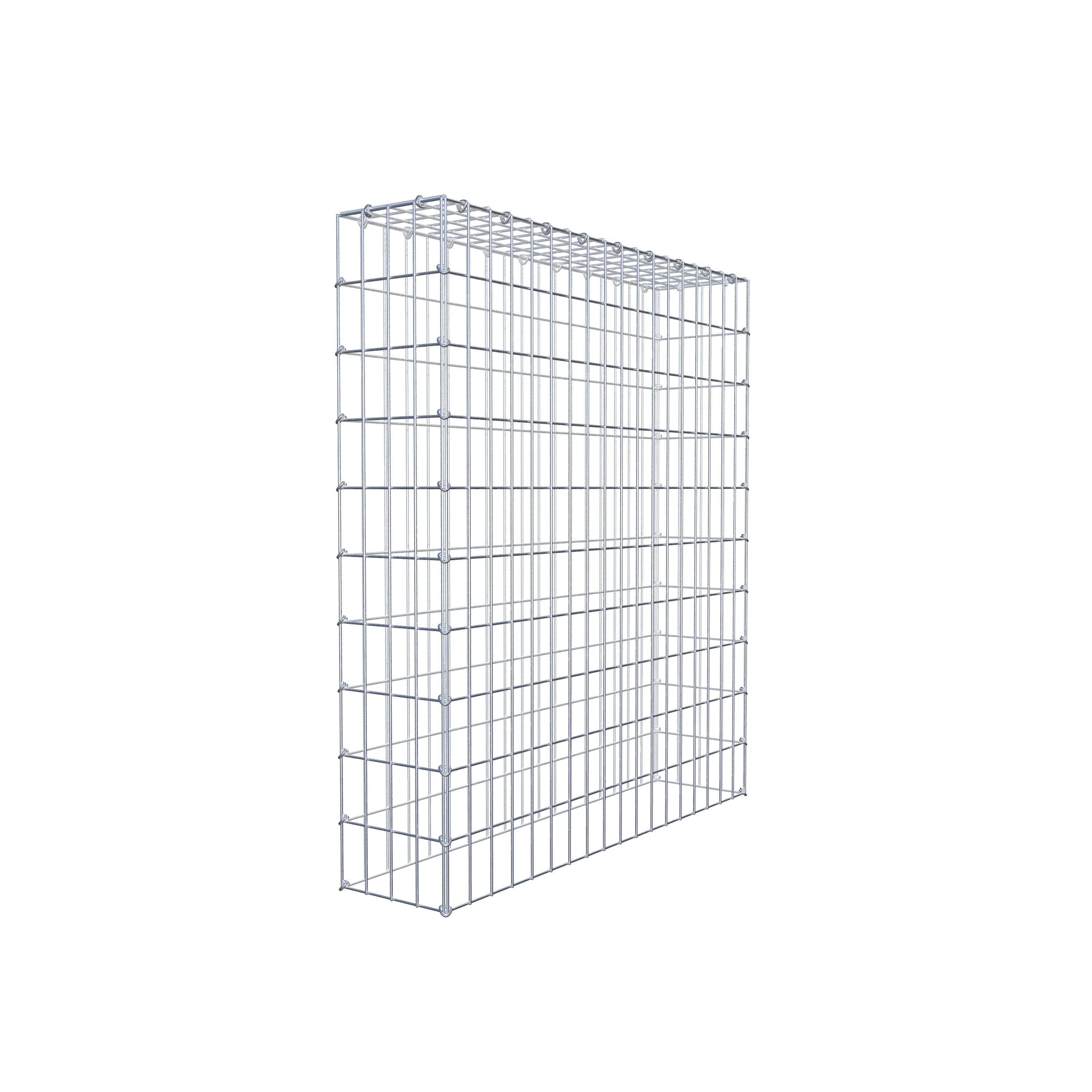 Typ 3 påbyggnadsgabion 100 cm x 90 cm x 20 cm (L x H x D), maskstorlek 5 cm x 10 cm, C-ring