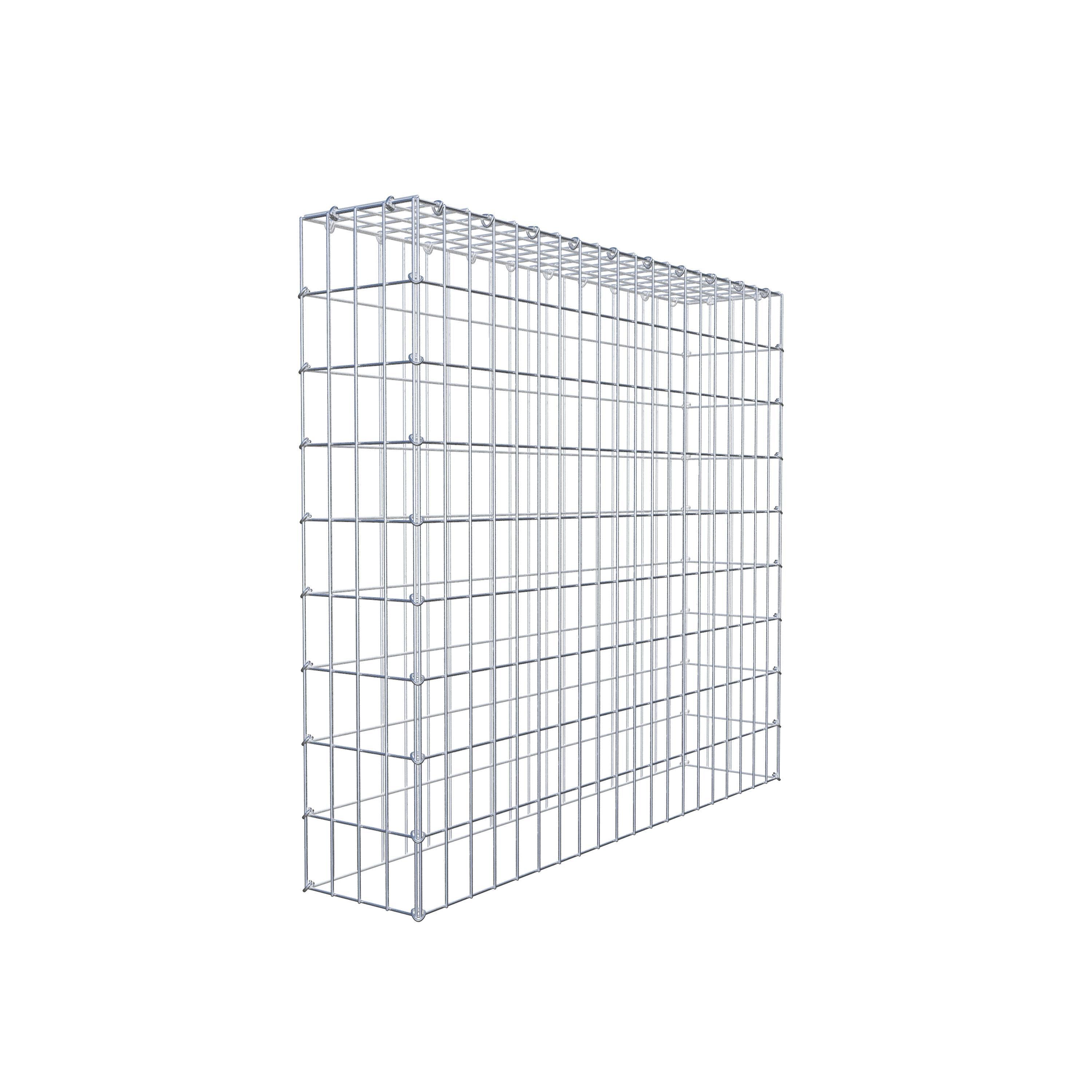 Typ 3 påbyggnadsgabion 100 cm x 90 cm x 20 cm (L x H x D), maskstorlek 5 cm x 10 cm, C-ring