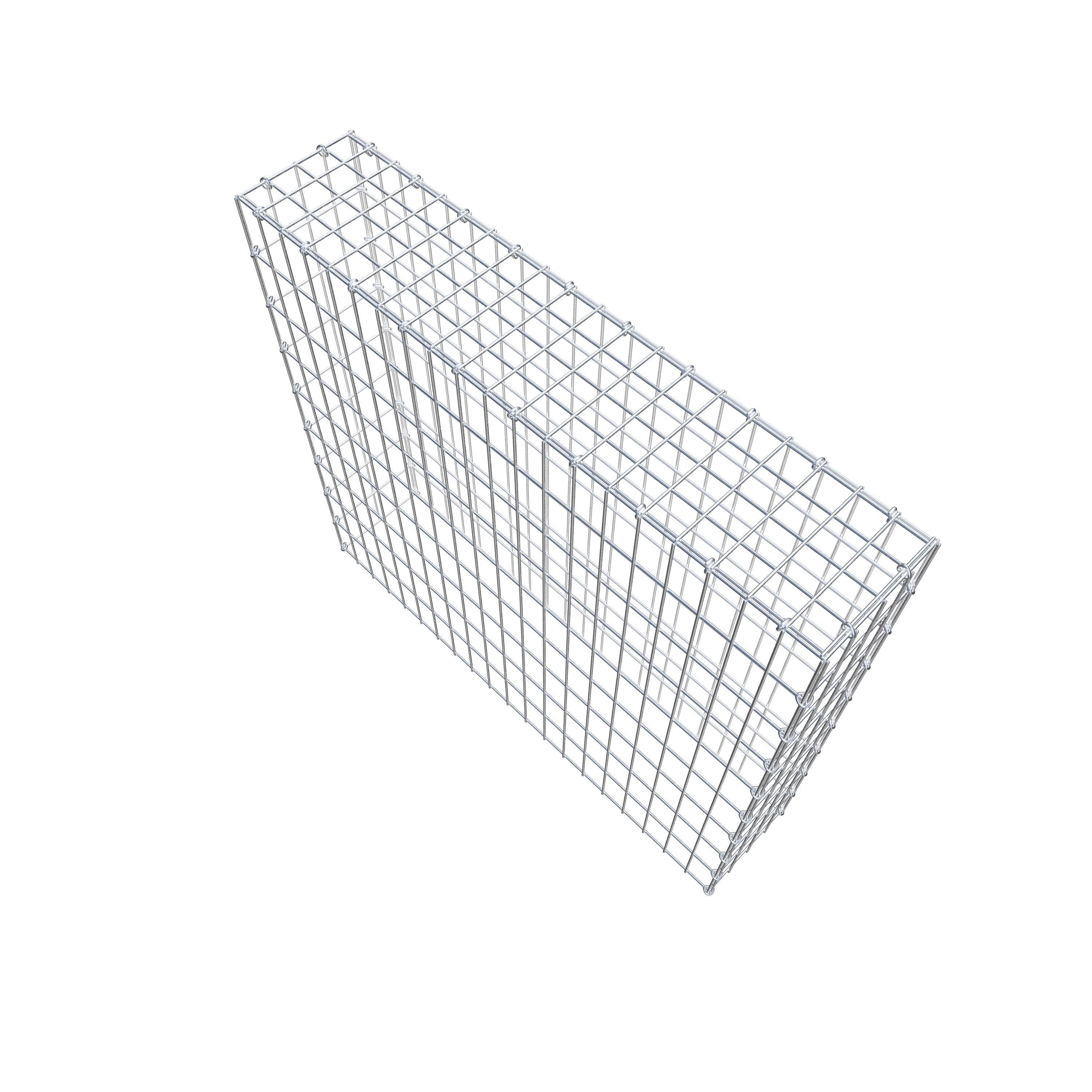 Typ 3 påbyggnadsgabion 100 cm x 90 cm x 20 cm (L x H x D), maskstorlek 5 cm x 10 cm, C-ring