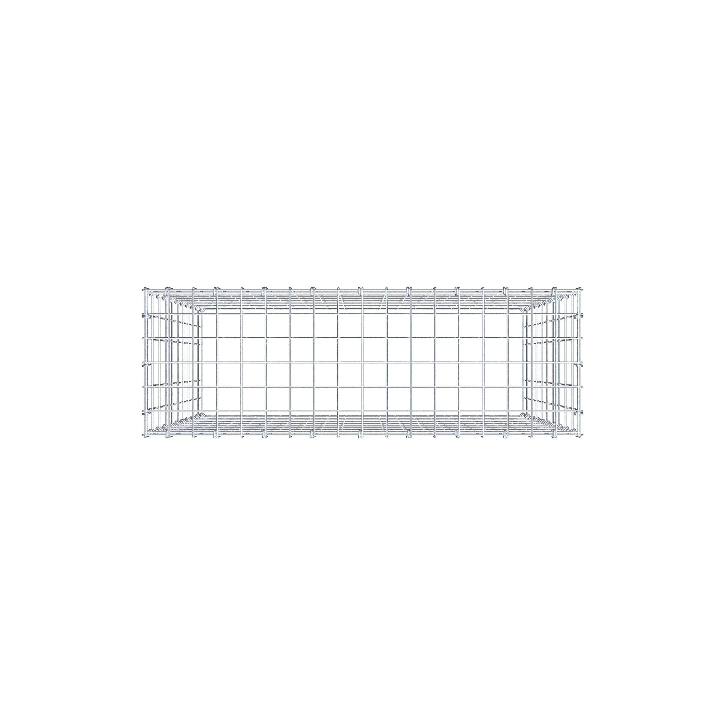Typ 3 påbyggnadsgabion 100 cm x 90 cm x 30 cm (L x H x D), maskstorlek 5 cm x 10 cm, C-ring
