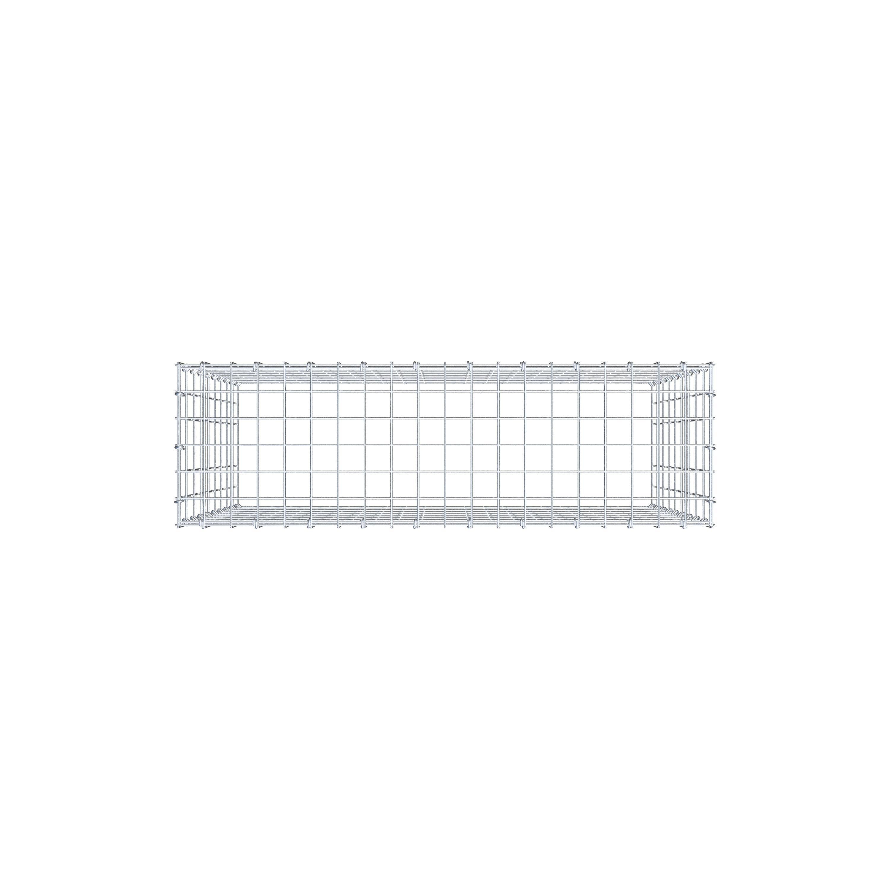 Typ 3 påbyggnadsgabion 100 cm x 90 cm x 30 cm (L x H x D), maskstorlek 5 cm x 10 cm, C-ring