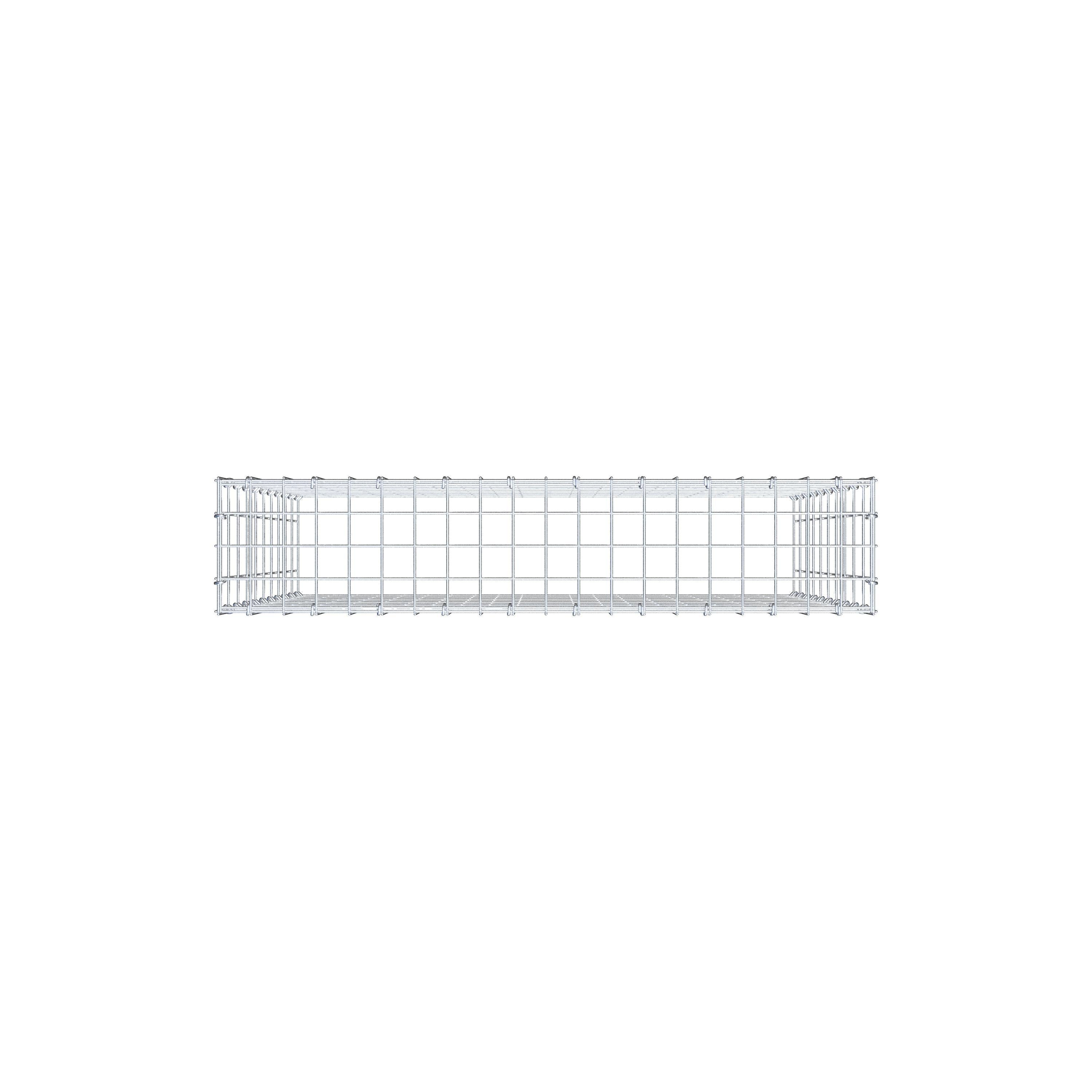 Gabião Tipo 3 100 cm x 100 cm x 20 cm (C x A x P), malhagem 5 cm x 10 cm, anel C