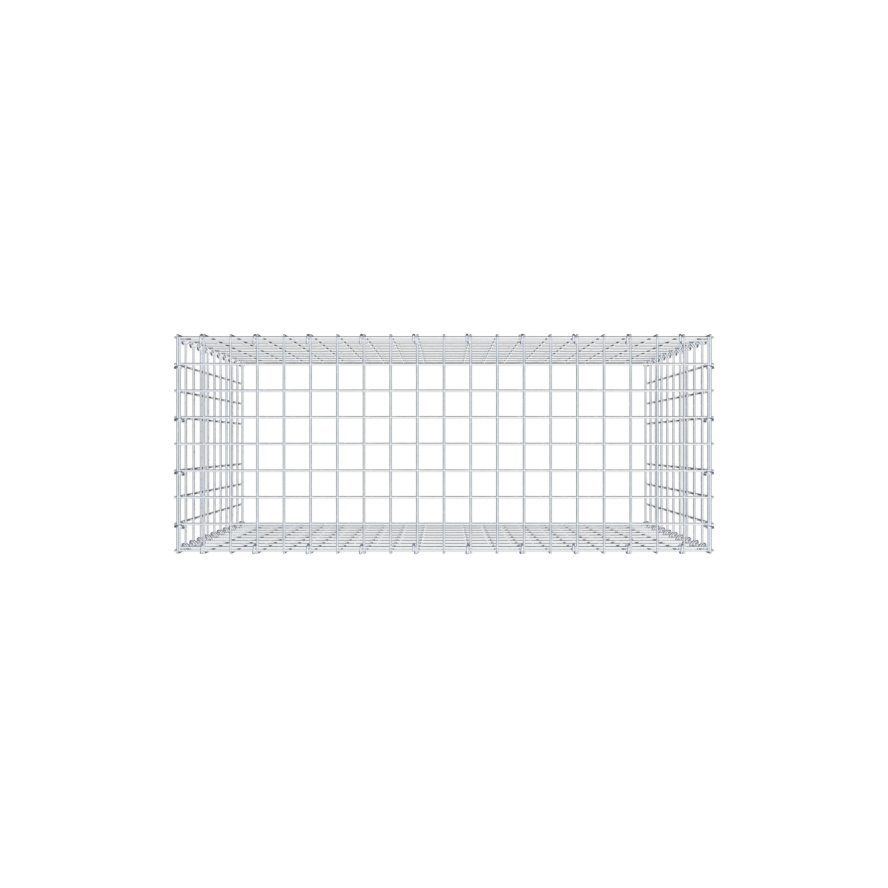 Monteret gabion type 3 100 cm x 100 cm x 40 cm (L x H x D), maskestørrelse 5 cm x 10 cm, C-ring