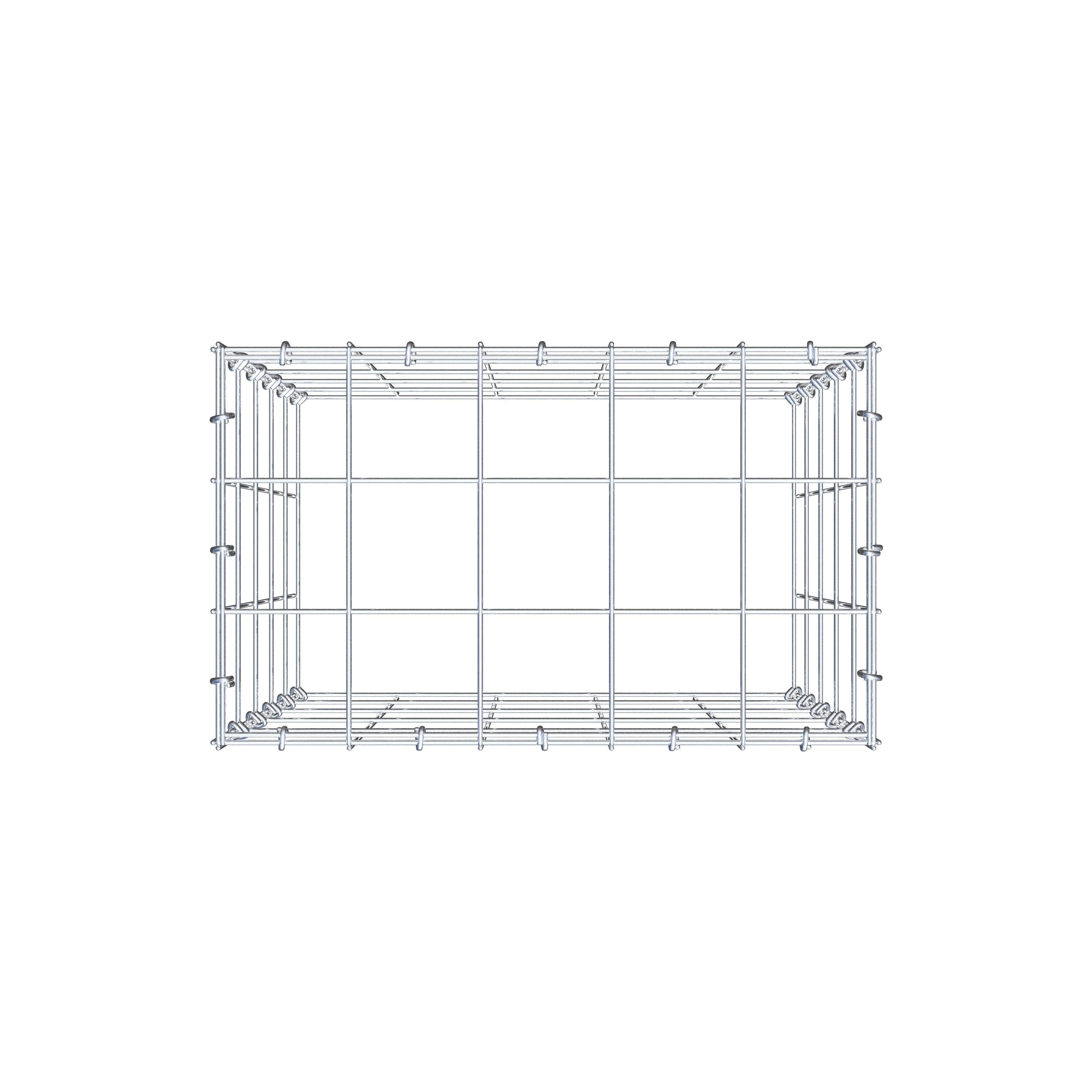 Mounted gabion type 3 50 cm x 50 cm x 30 cm (L x H x D), mesh size 10 cm x 10 cm, C-ring