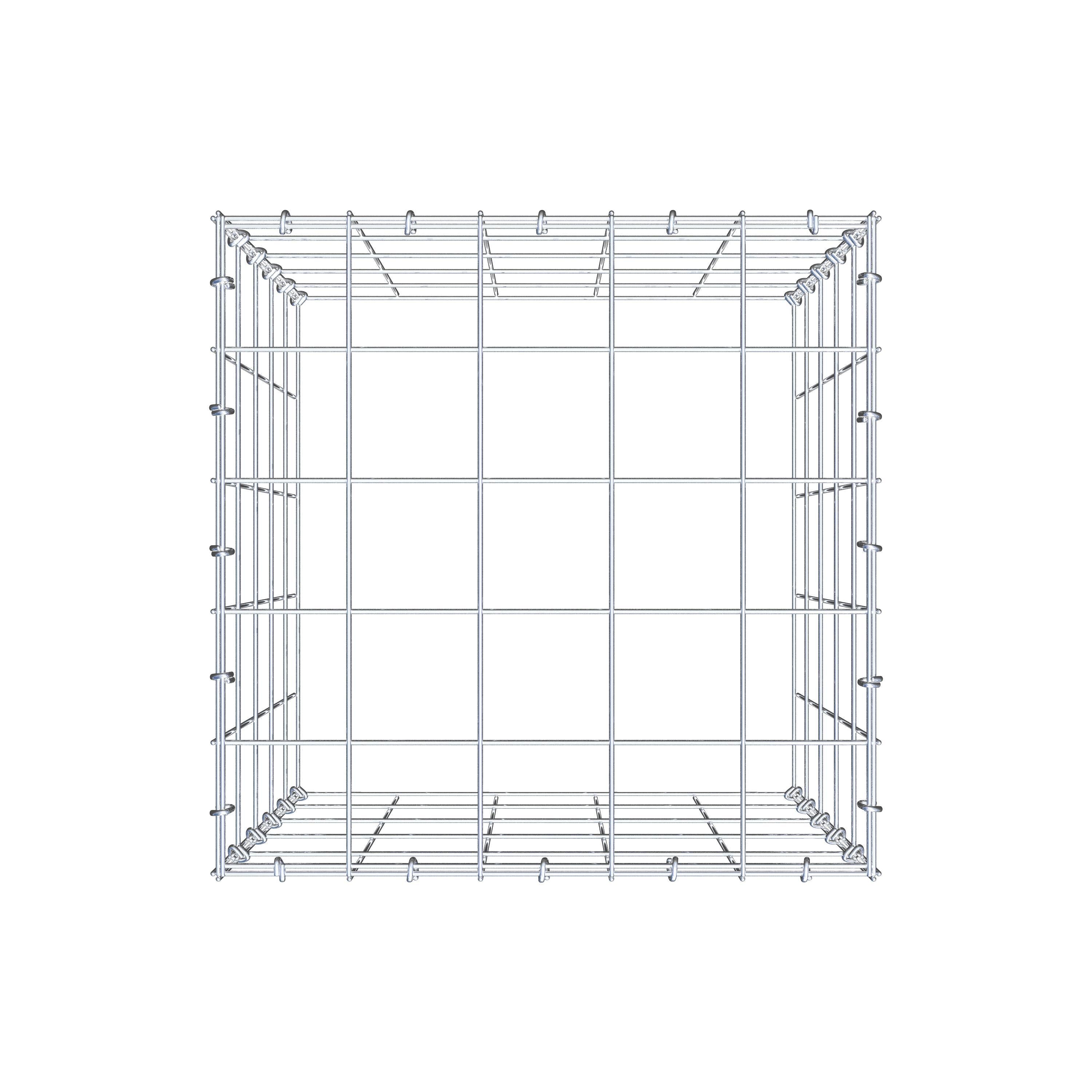 Mounted gabion type 3 50 cm x 50 cm x 50 cm (L x H x D), mesh size 10 cm x 10 cm, C-ring