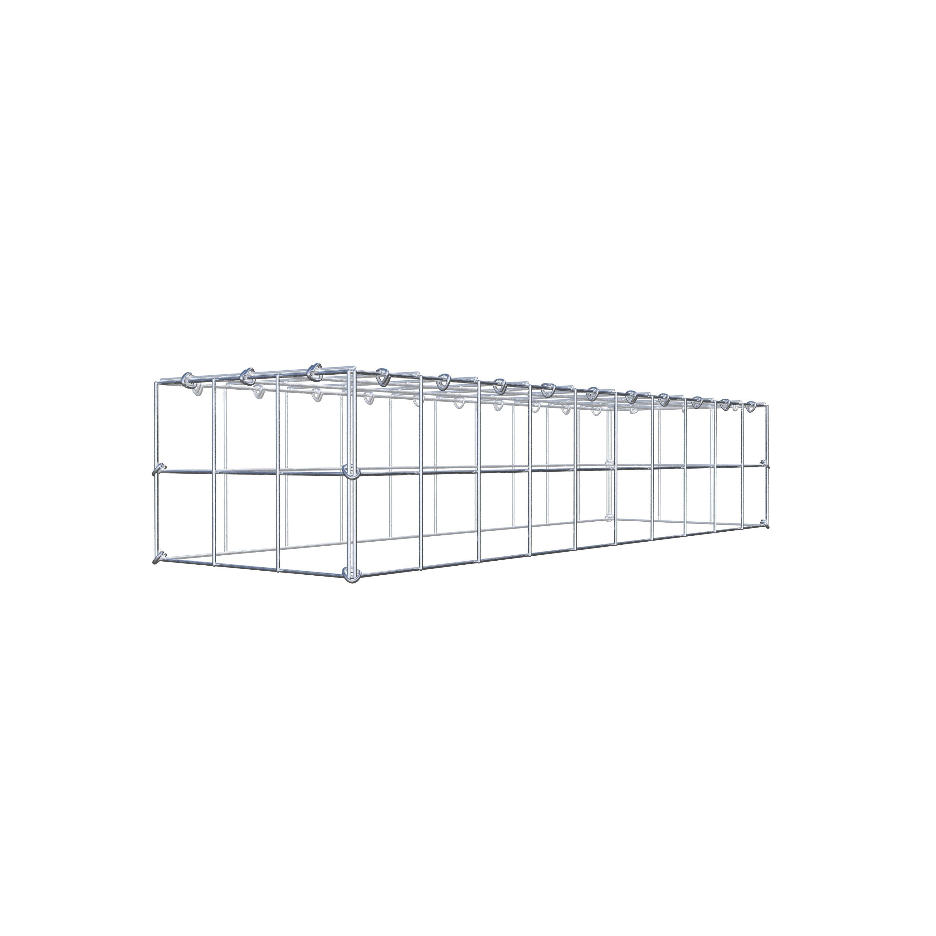 Typ 3 påbyggnadsgabion 100 cm x 20 cm x 30 cm (L x H x D), maskstorlek 10 cm x 10 cm, C-ring