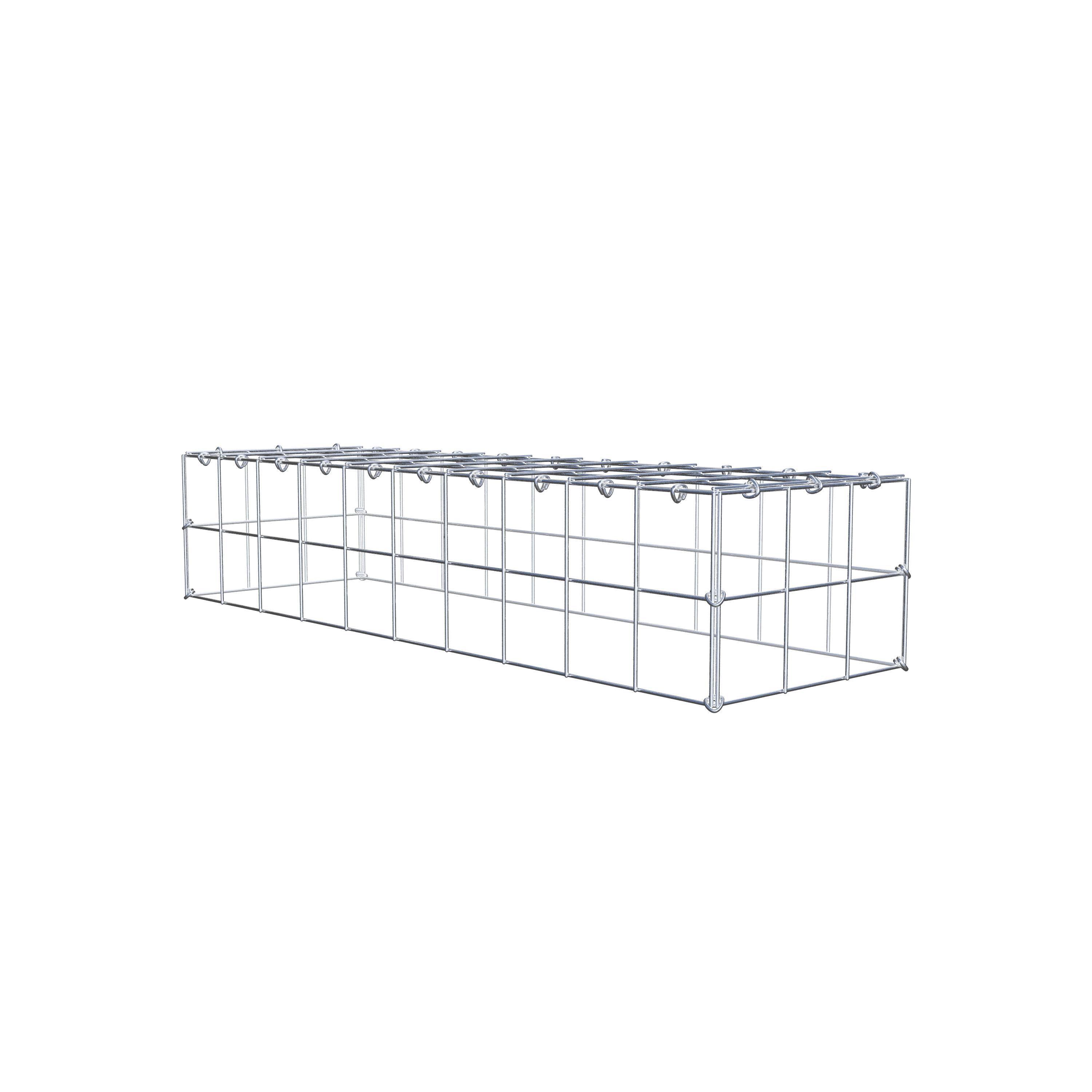Typ 3 påbyggnadsgabion 100 cm x 20 cm x 30 cm (L x H x D), maskstorlek 10 cm x 10 cm, C-ring