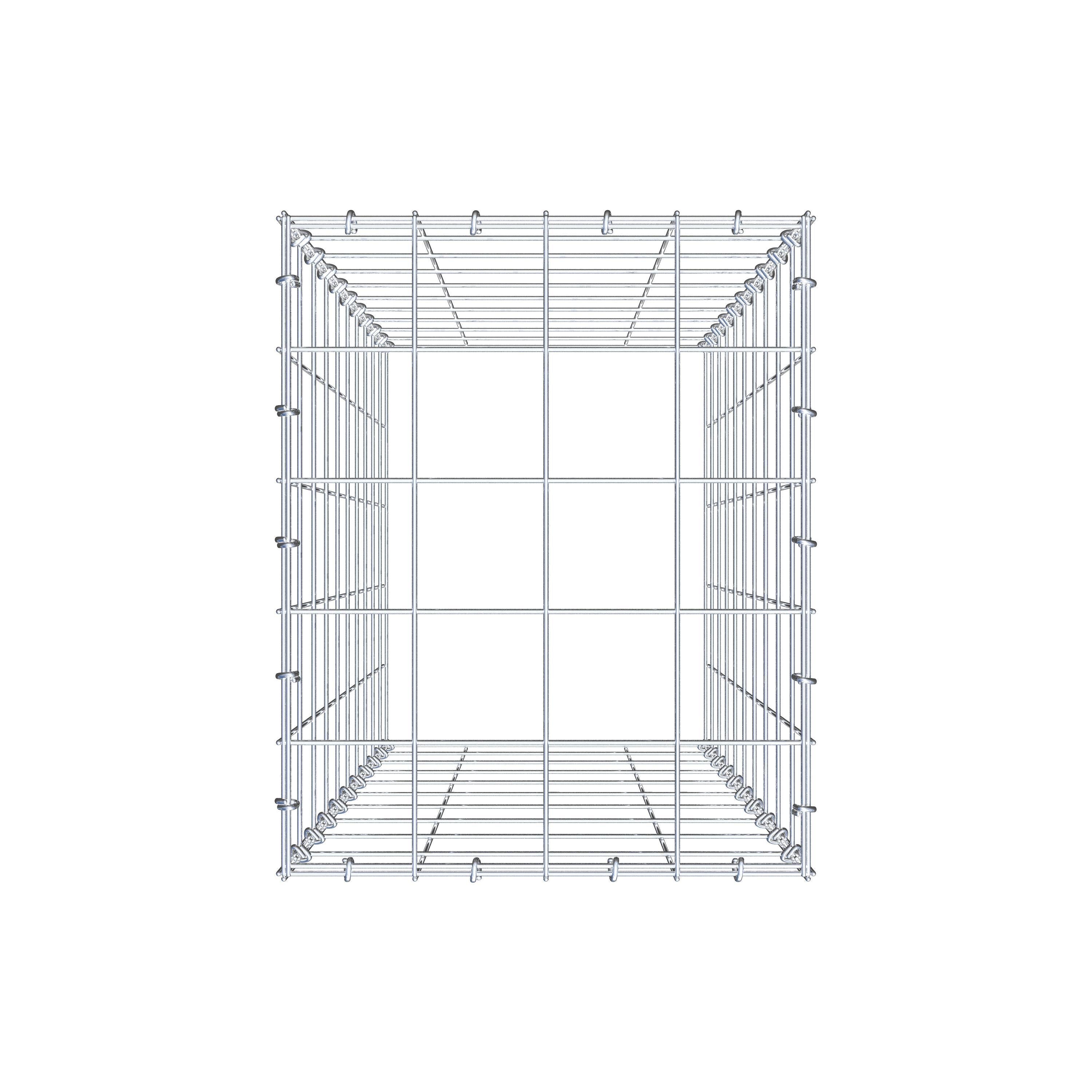 Typ 3 påbyggnadsgabion 100 cm x 40 cm x 50 cm (L x H x D), maskstorlek 10 cm x 10 cm, C-ring