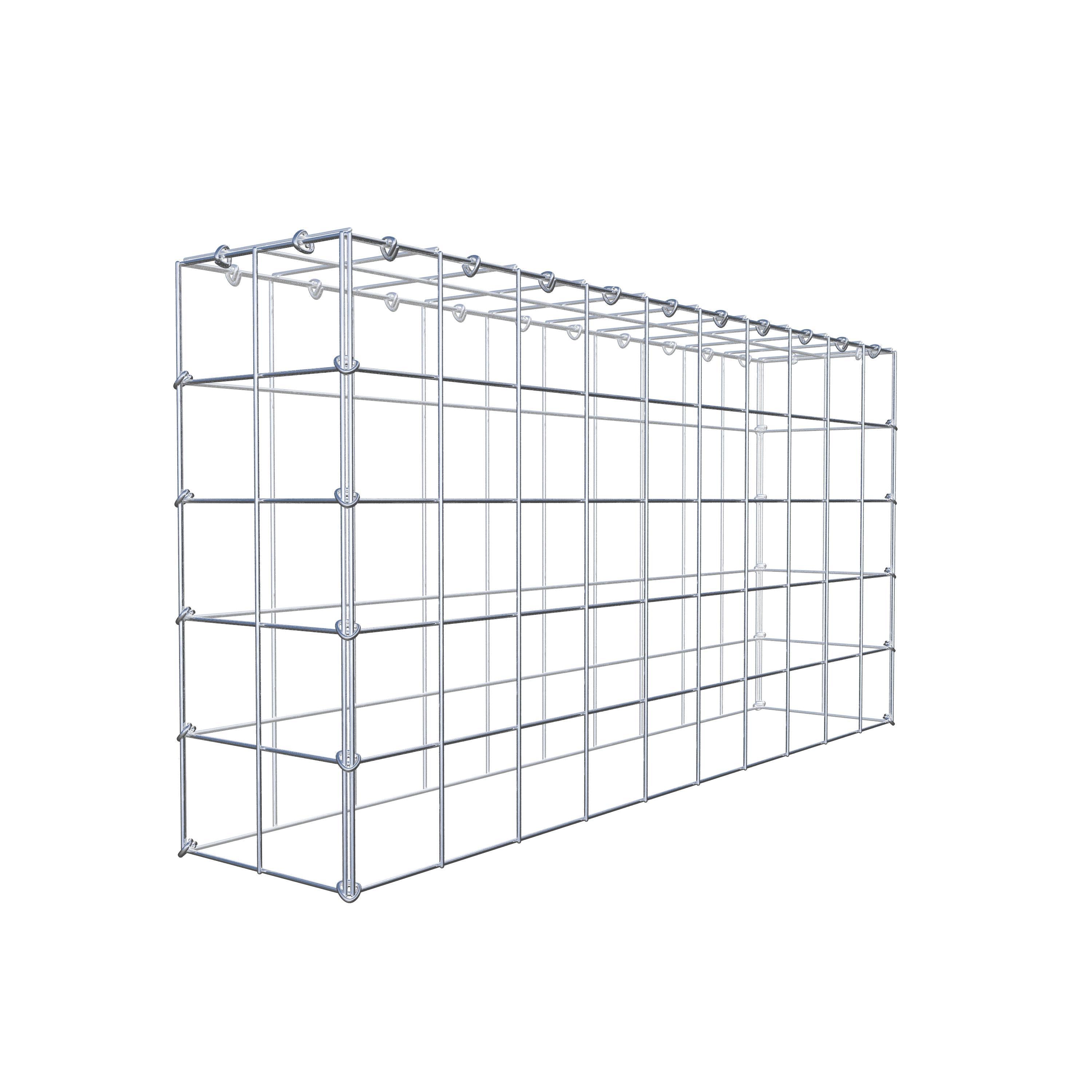 Typ 3 påbyggnadsgabion 100 cm x 50 cm x 20 cm (L x H x D), maskstorlek 10 cm x 10 cm, C-ring