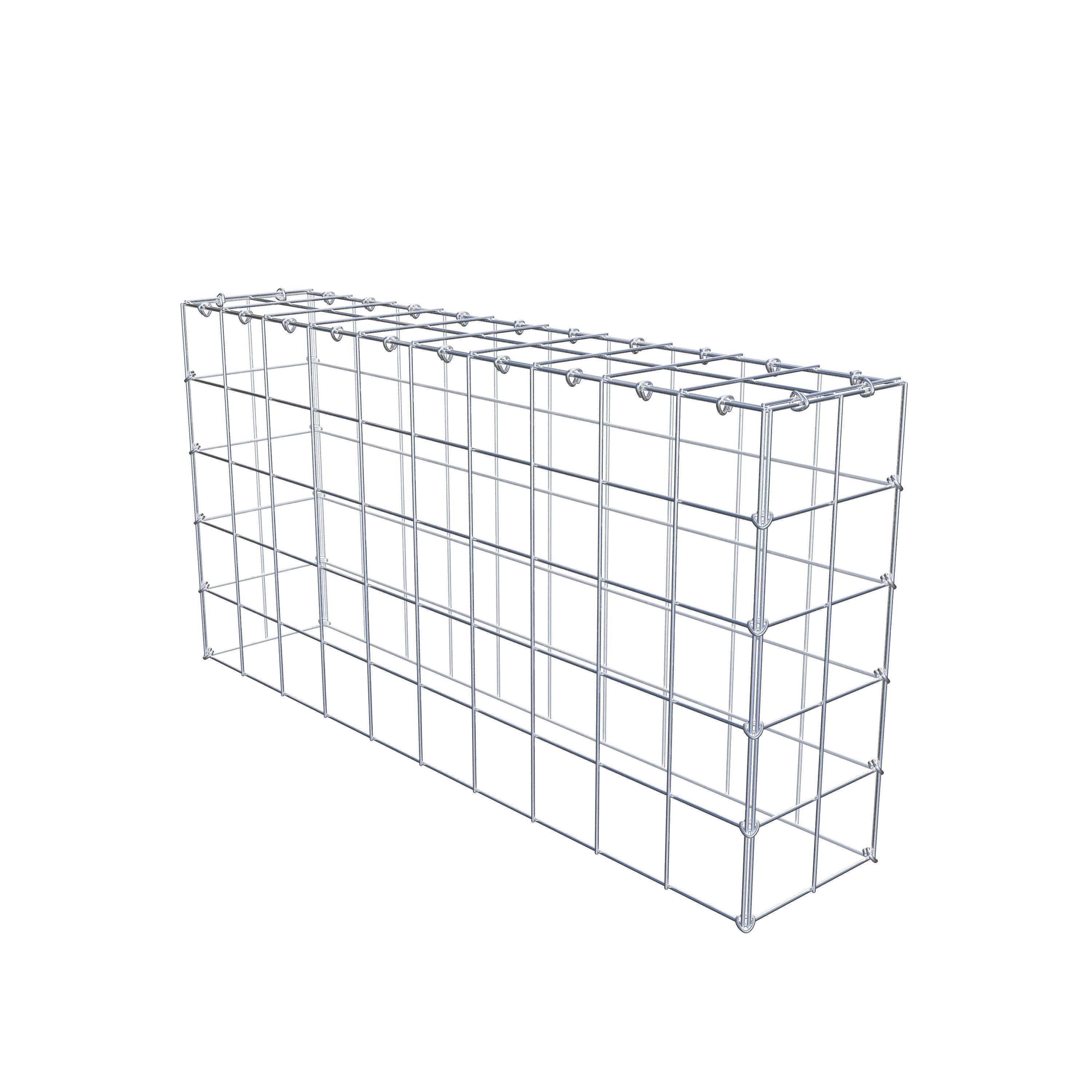 Typ 3 påbyggnadsgabion 100 cm x 50 cm x 20 cm (L x H x D), maskstorlek 10 cm x 10 cm, C-ring