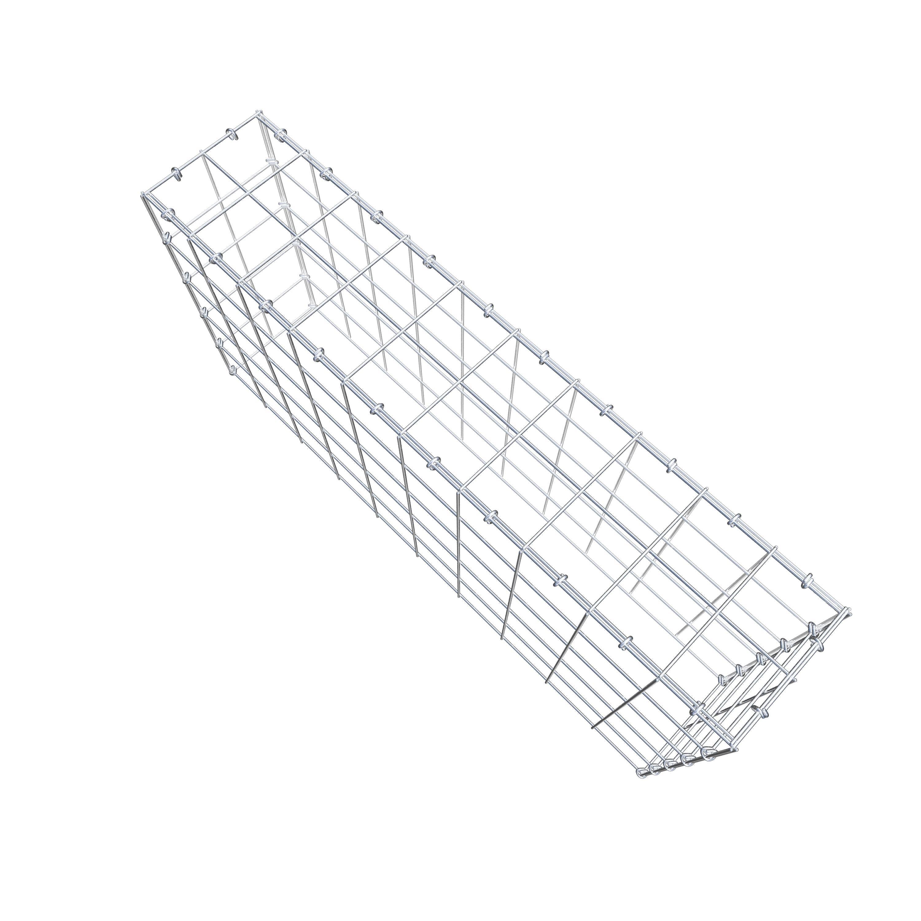 Typ 3 påbyggnadsgabion 100 cm x 50 cm x 20 cm (L x H x D), maskstorlek 10 cm x 10 cm, C-ring