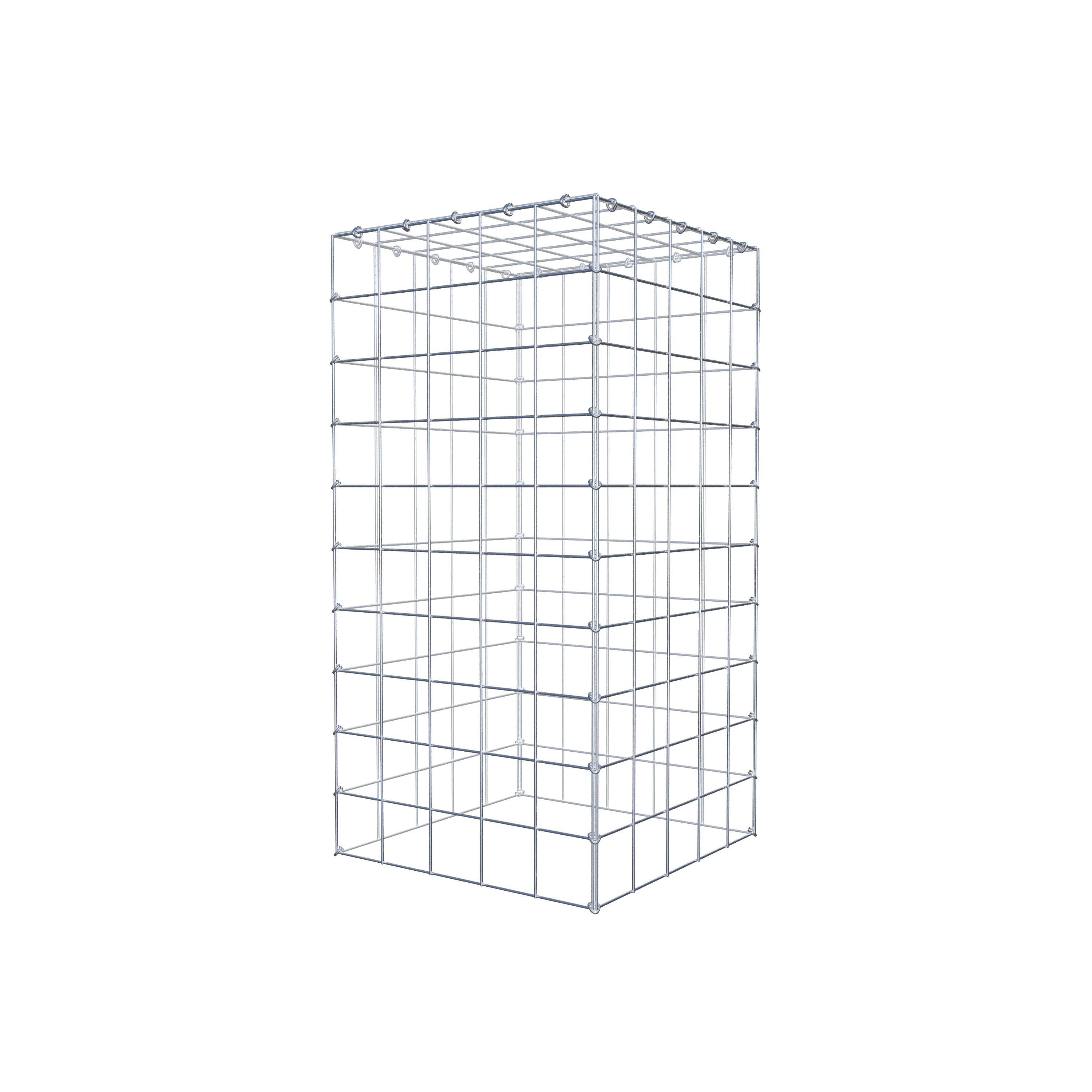 Typ 3 påbyggnadsgabion 100 cm x 50 cm x 50 cm (L x H x D), maskstorlek 10 cm x 10 cm, C-ring