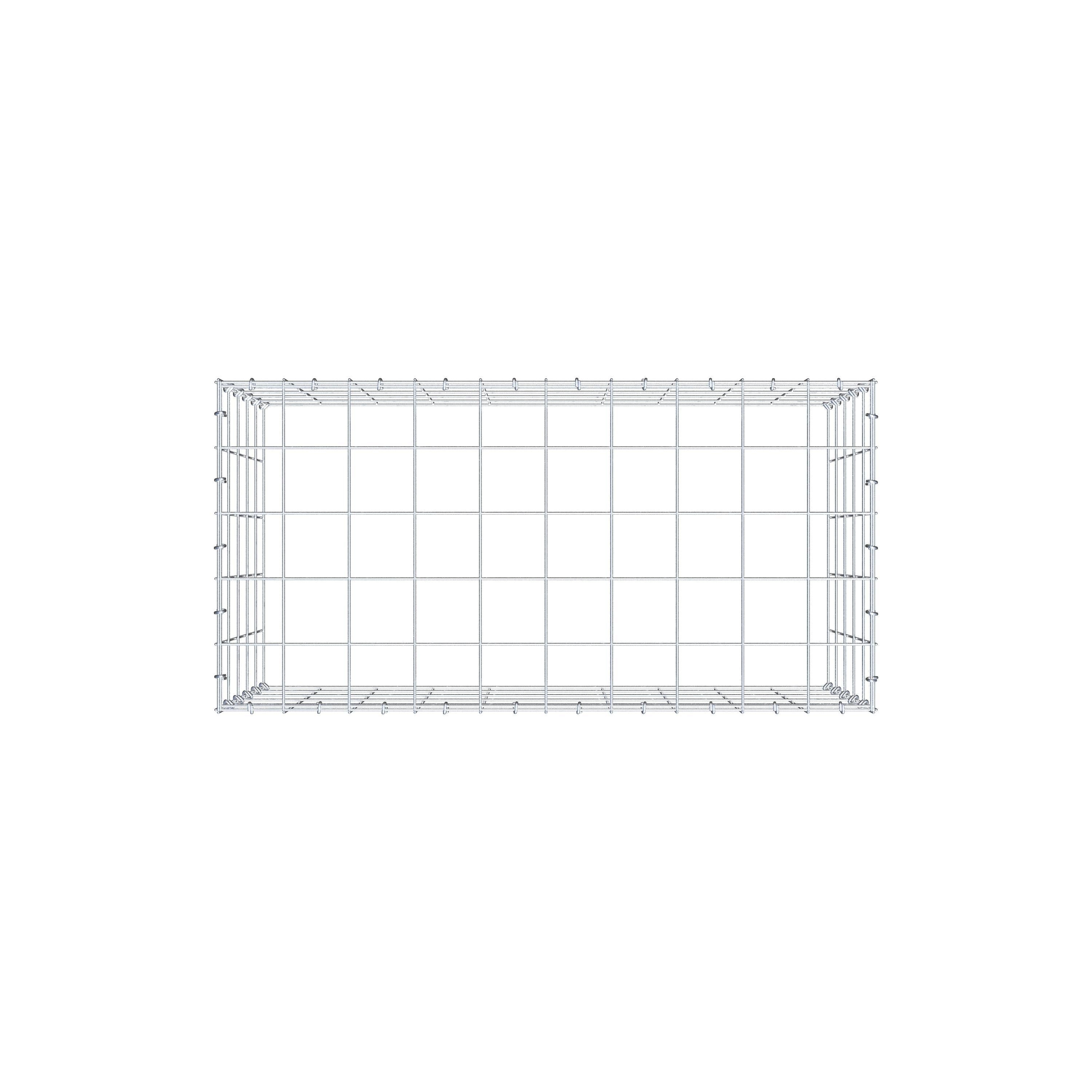 Typ 3 påbyggnadsgabion 100 cm x 50 cm x 50 cm (L x H x D), maskstorlek 10 cm x 10 cm, C-ring