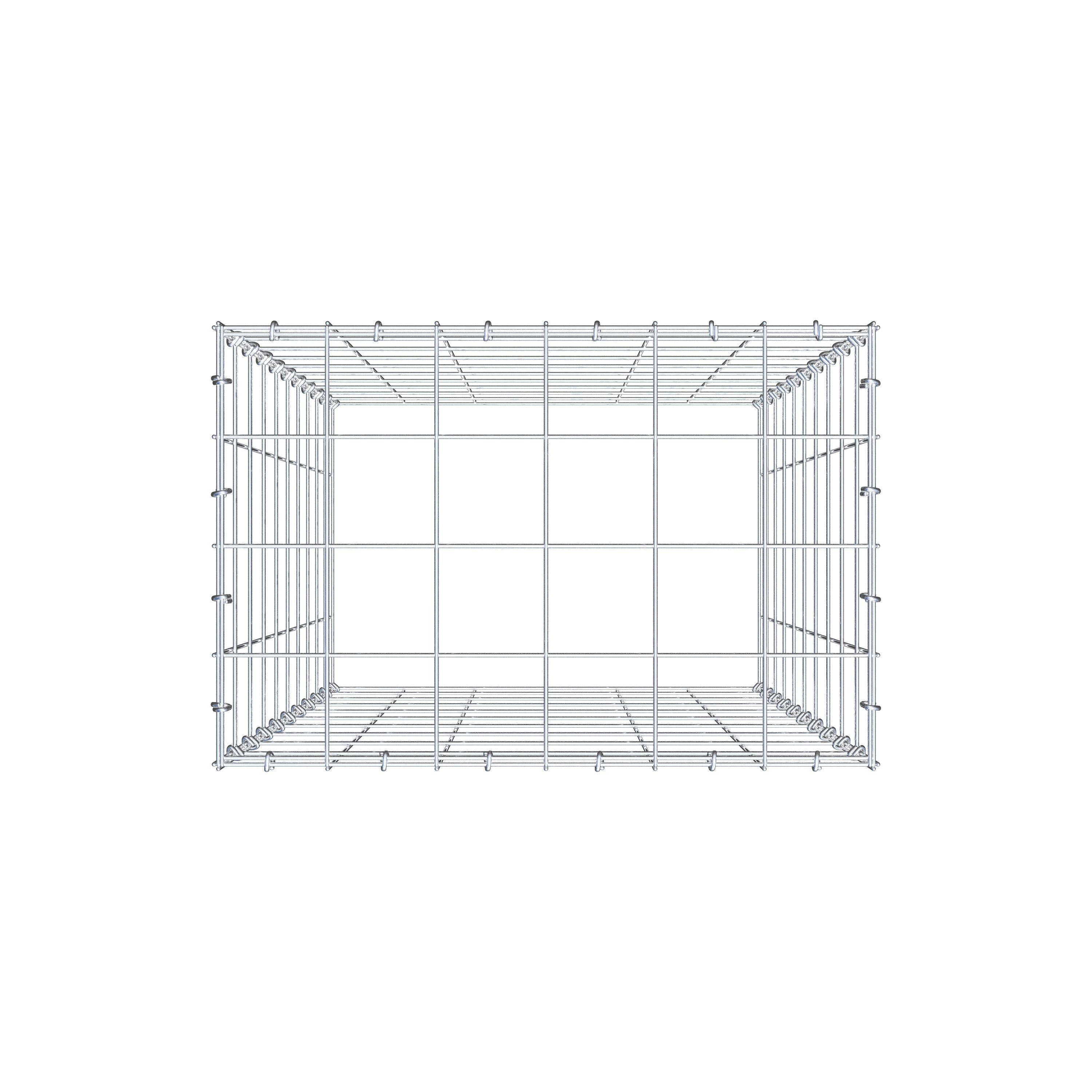 Monteret gabion type 3 100 cm x 60 cm x 40 cm (L x H x D), maskestørrelse 10 cm x 10 cm, C-ring